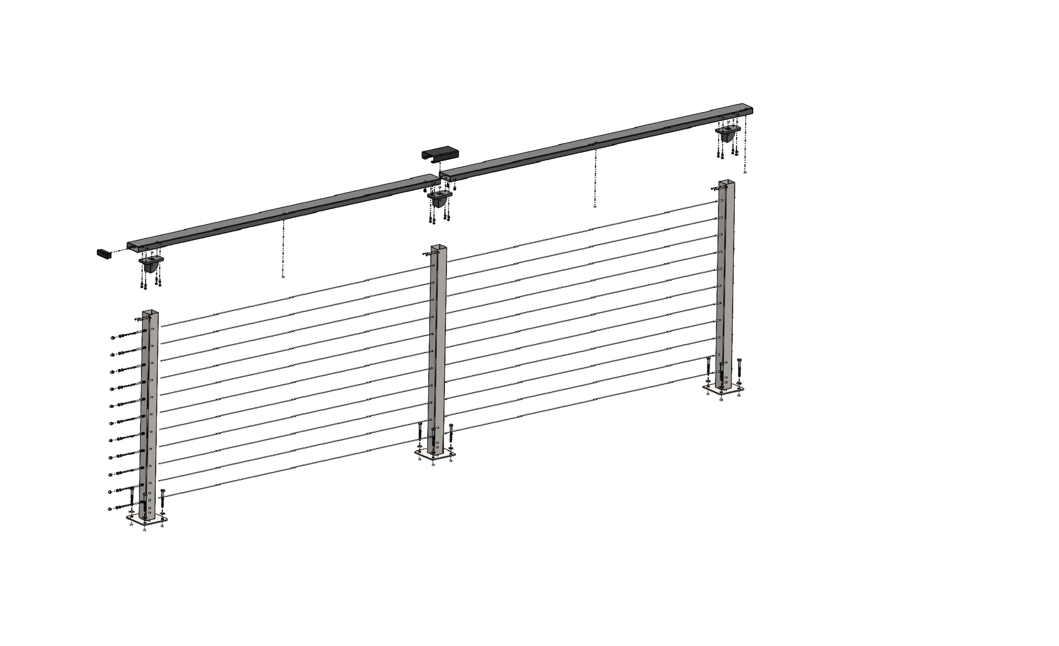 10 ft. Deck Cable Railing, 42 in. Base Mount in Grey - Image 11
