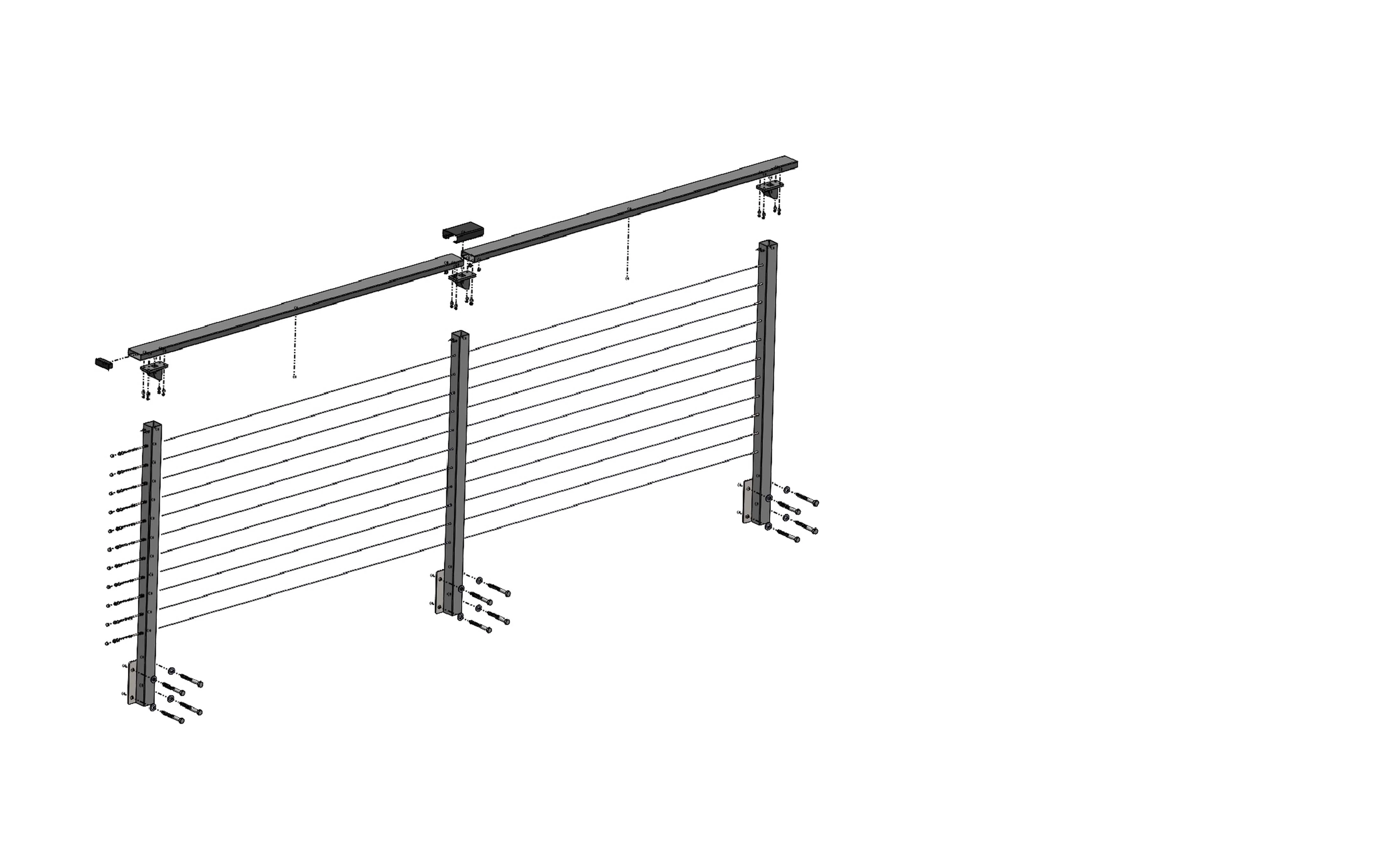 10 ft. Deck Cable Railing, 42 in. Face Mount, Black , Stainless - Image 11