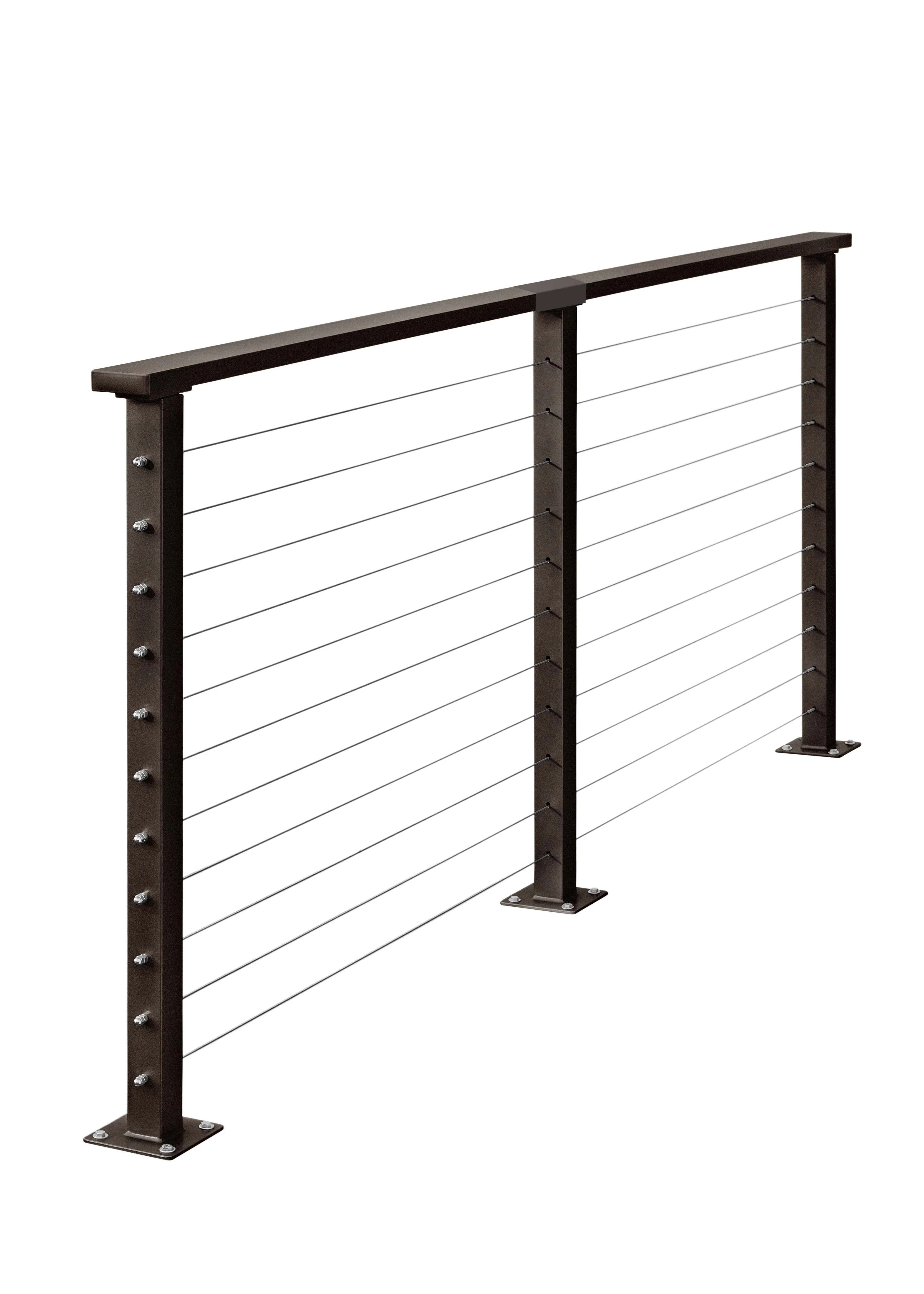 11 ft. Deck Cable Railing, 36 in. Base Mount in Bronze , Stainless - Image 2