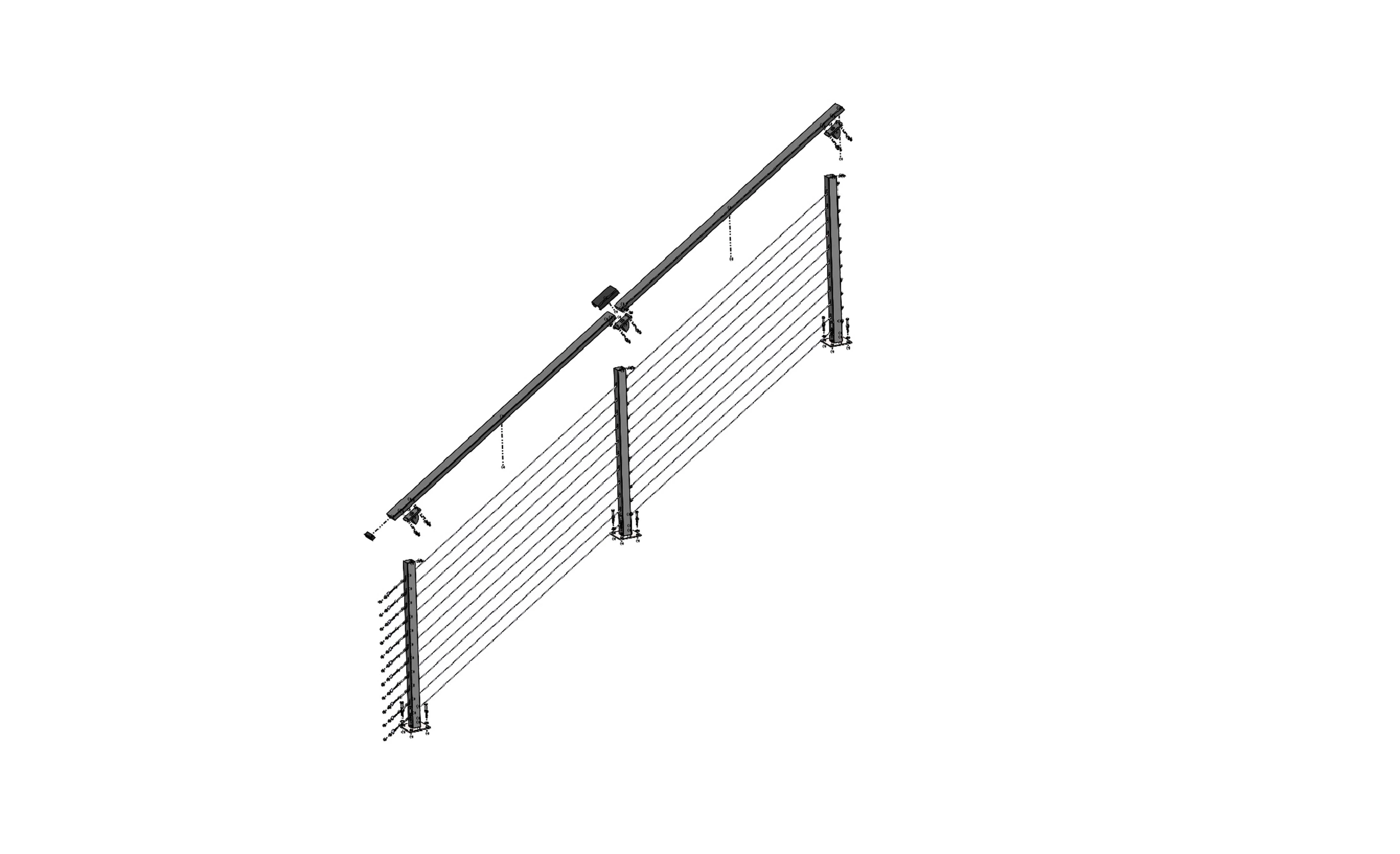 11 ft. Stair Cable Railing, 42 in. Base Mount, Bronze , Stainless - Image 2