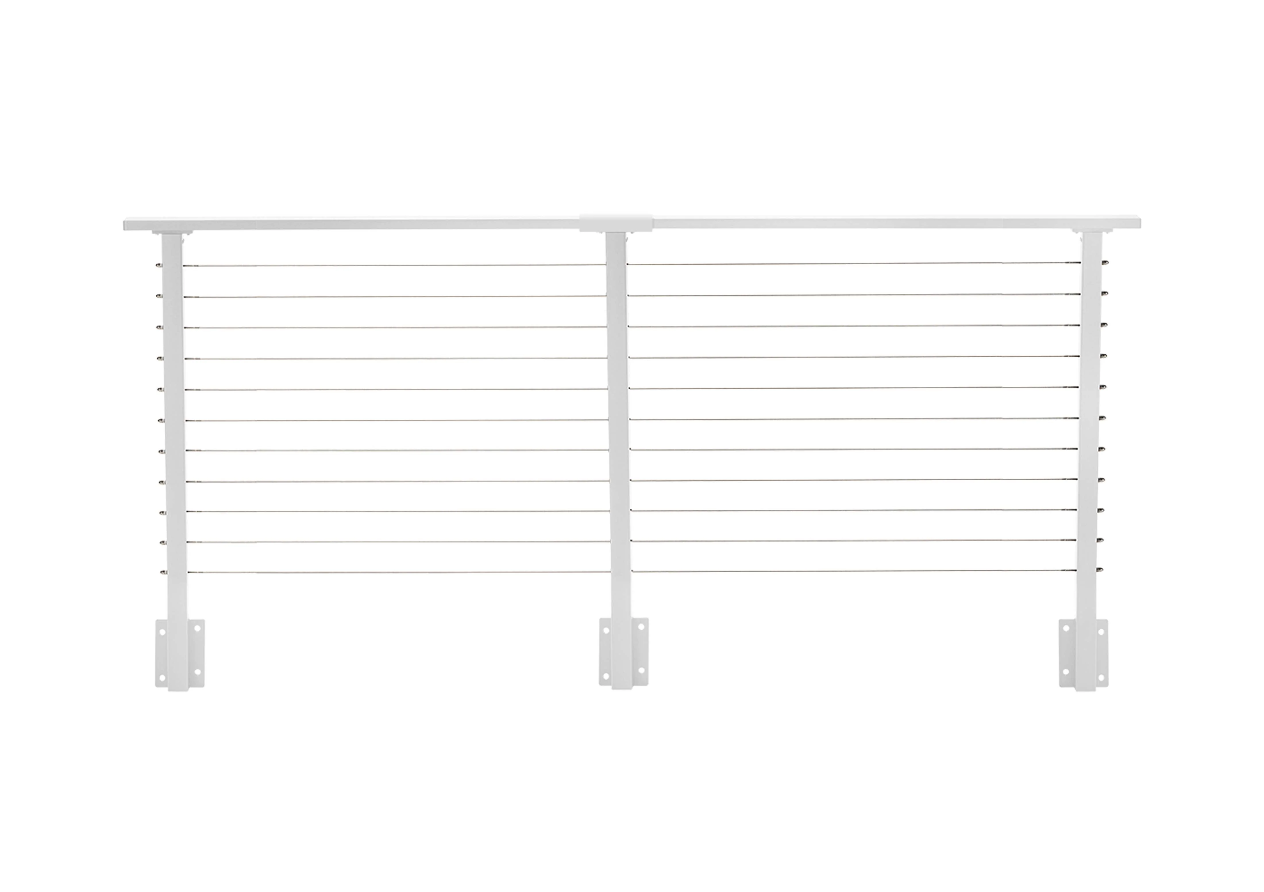 12 ft. Deck Cable Railing, 36 in. Face Mount, White , Stainless