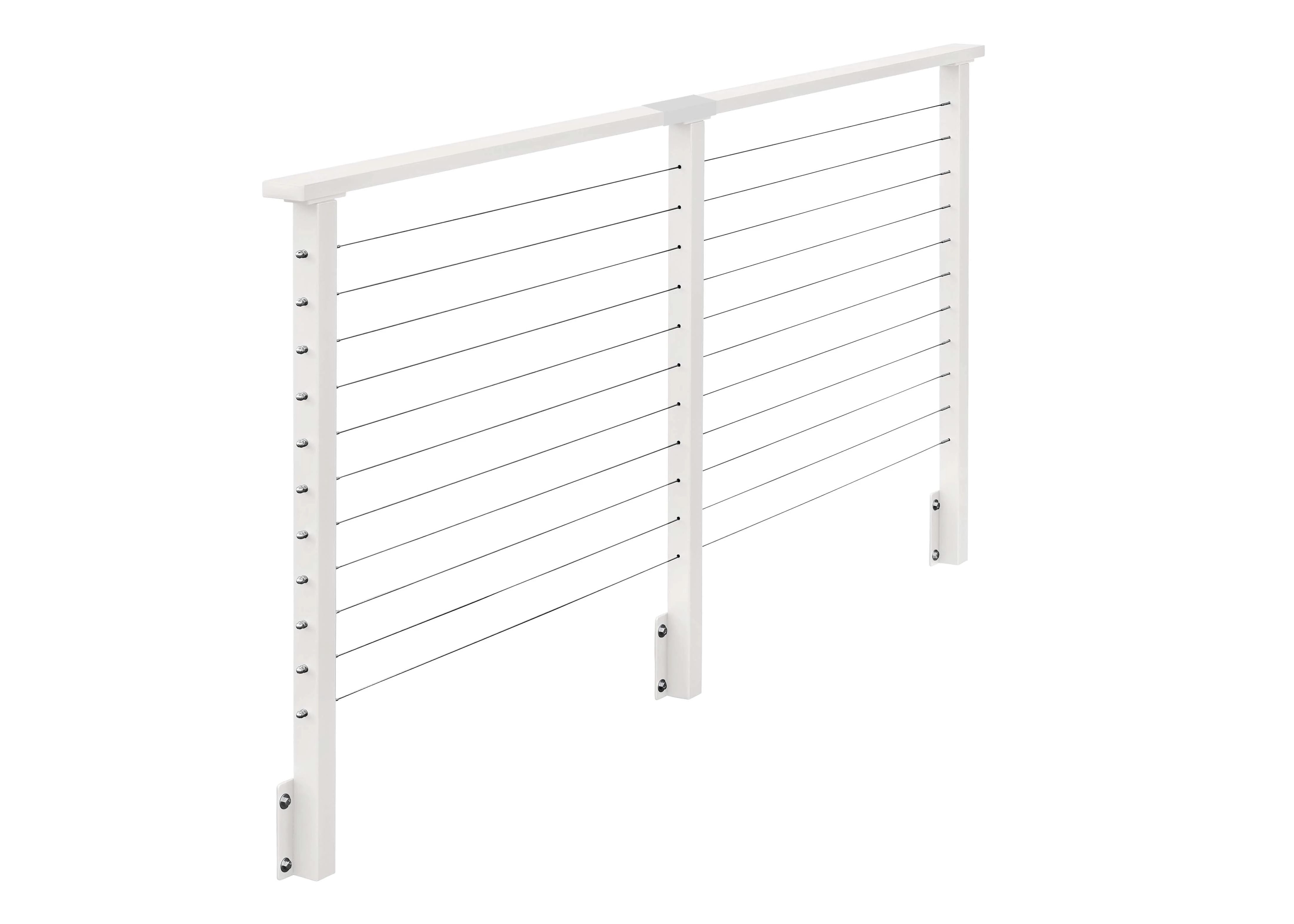12 ft. Deck Cable Railing, 36 in. Face Mount, White , Stainless - Image 2