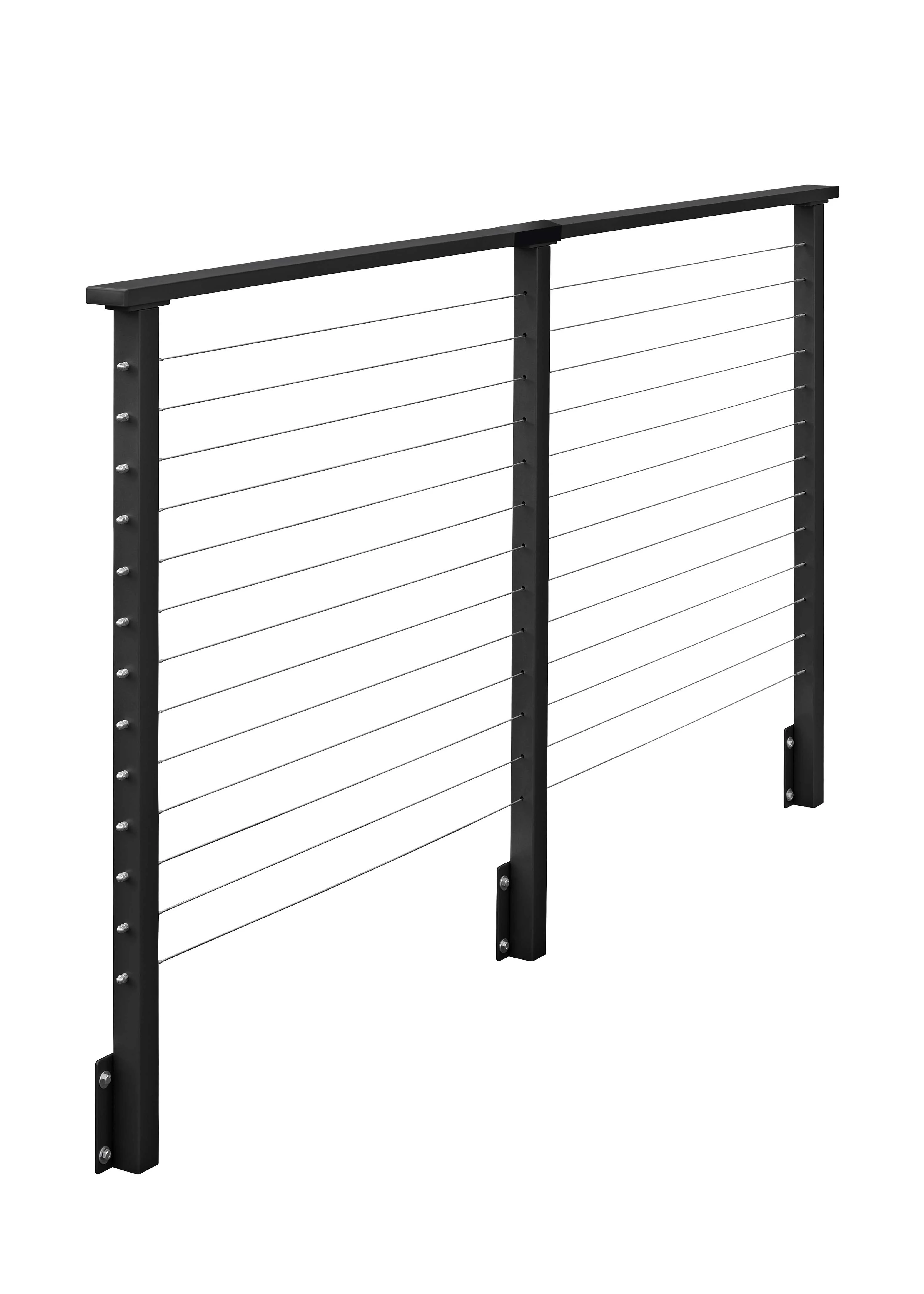 12 ft. Deck Cable Railing, 42 in. Face Mount, Black - Image 2