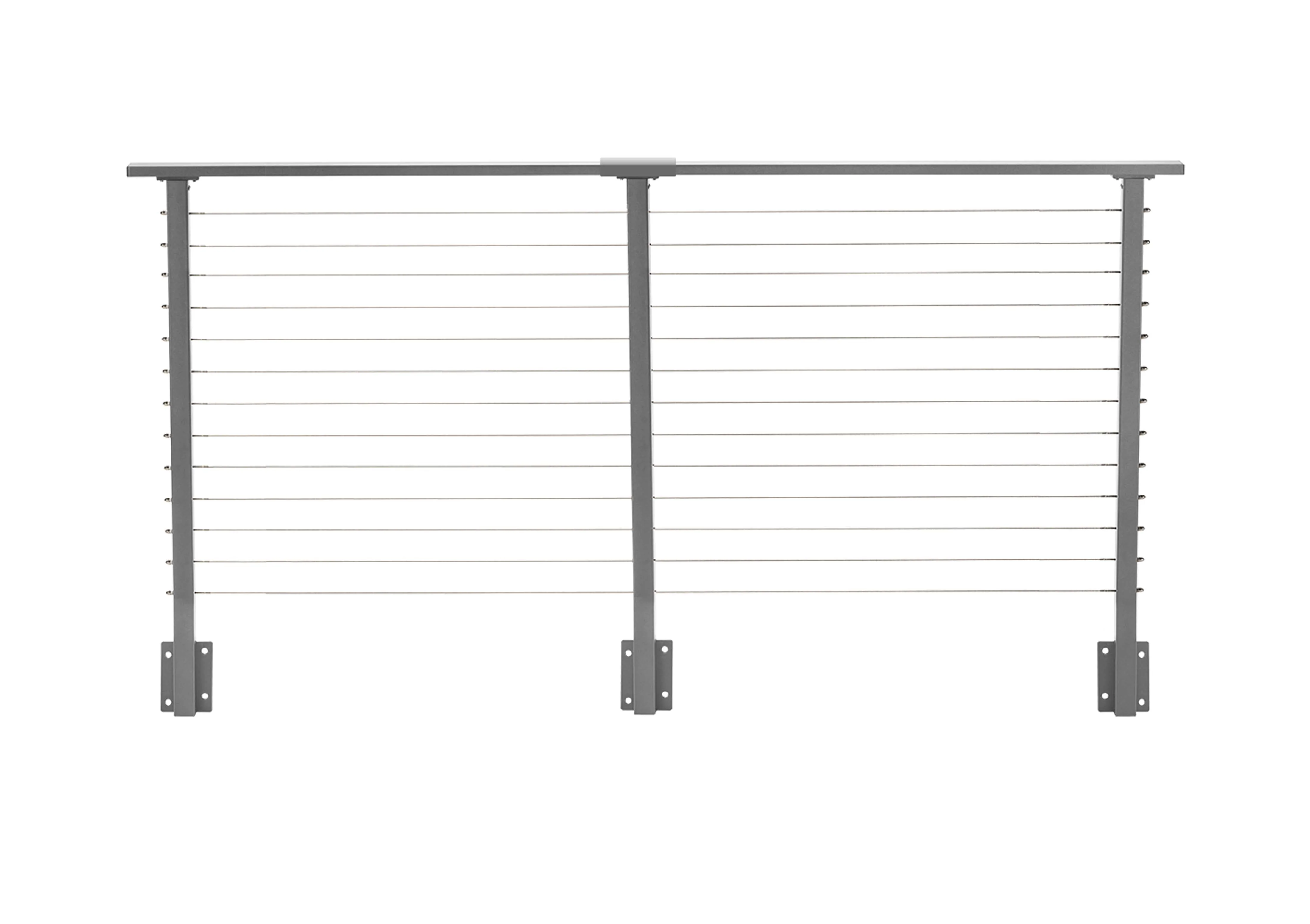 12 ft. Deck Cable Railing, 42 in. Face Mount, Grey , Stainless