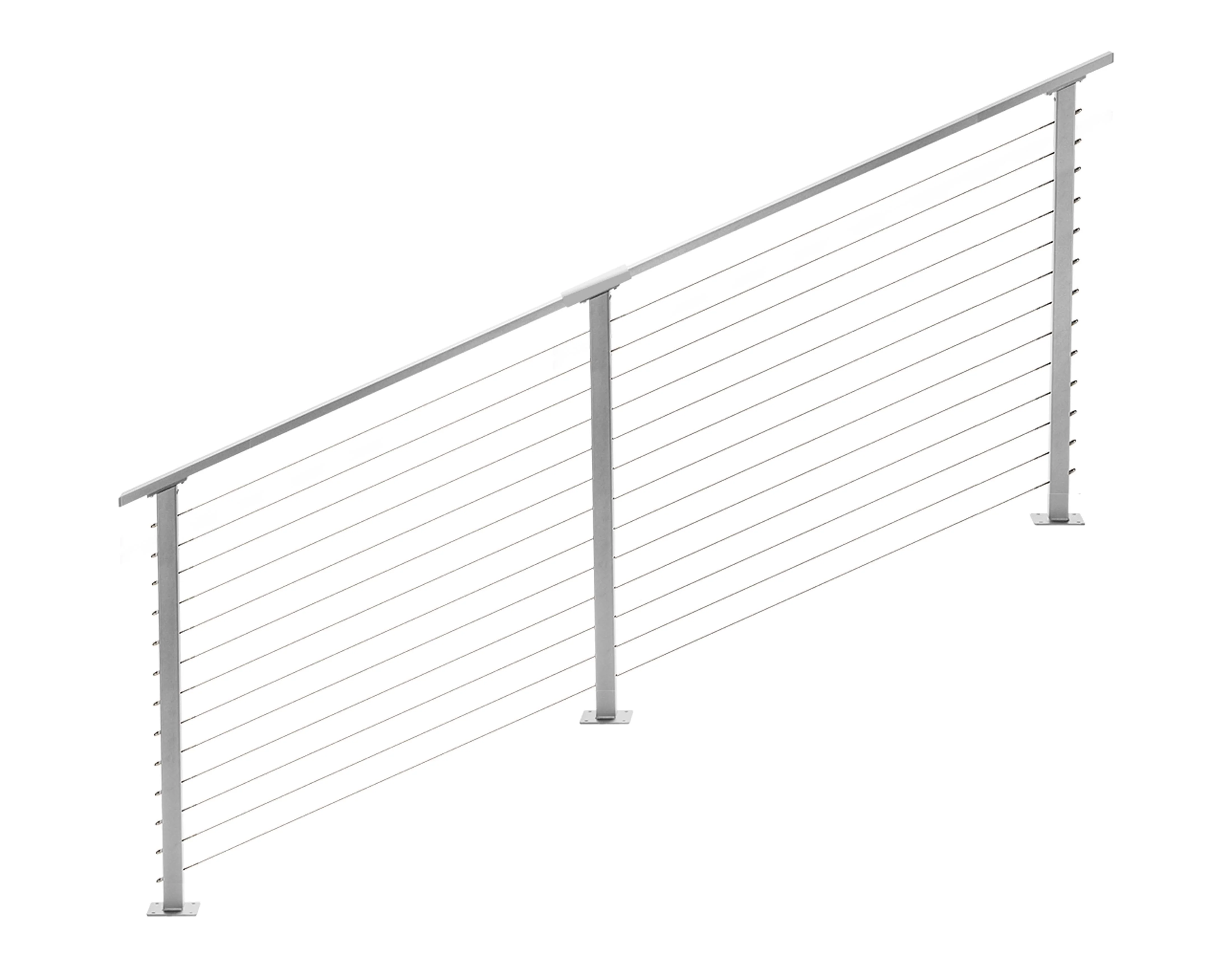 12 ft. Stair Cable Railing, 42 in. Base Mount, Grey