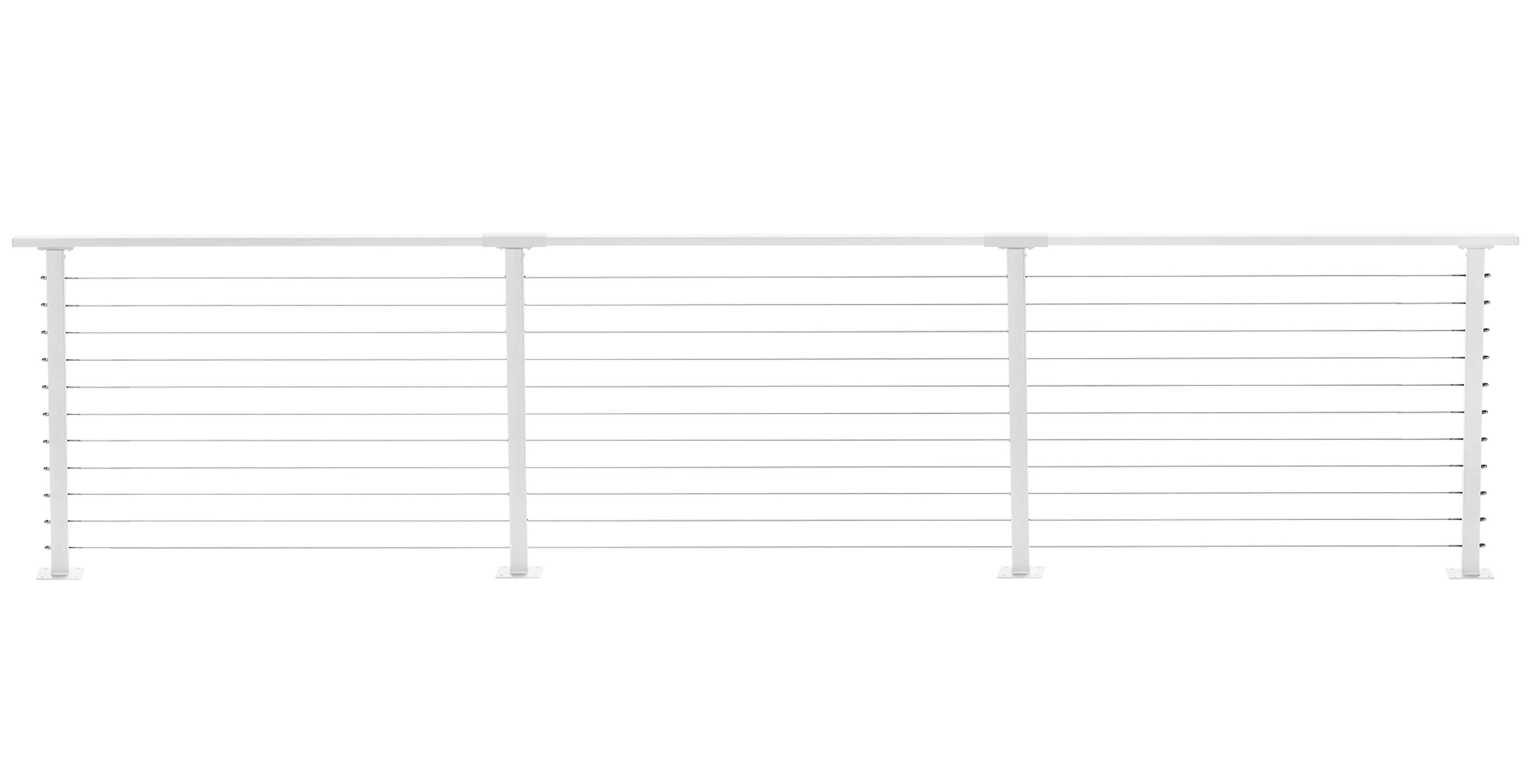 14 ft. Deck Cable Railing, 36 in. Base Mount, White , Stainless