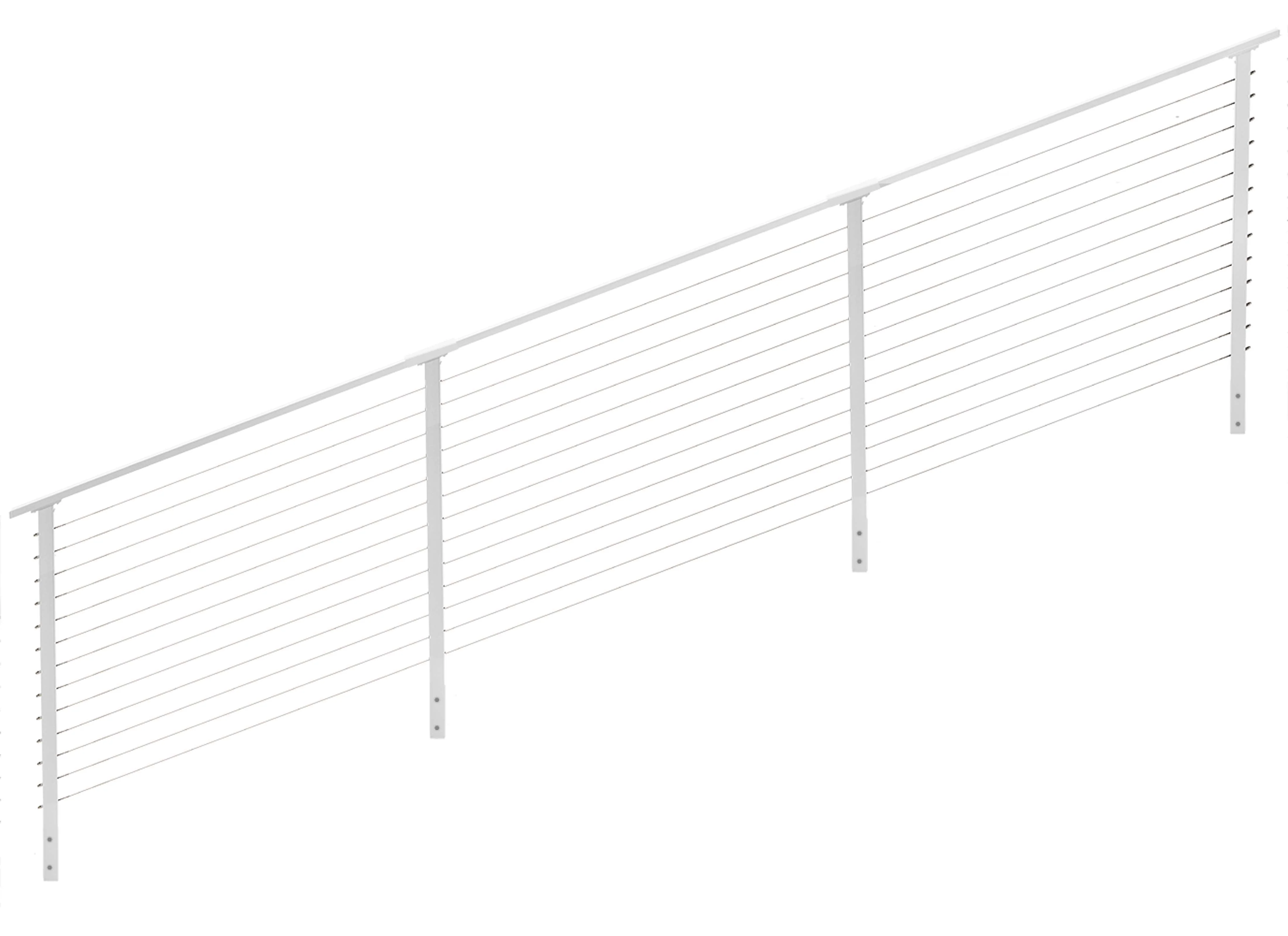 14 ft. Stair Cable Railing, 42 in. Face Mount, White