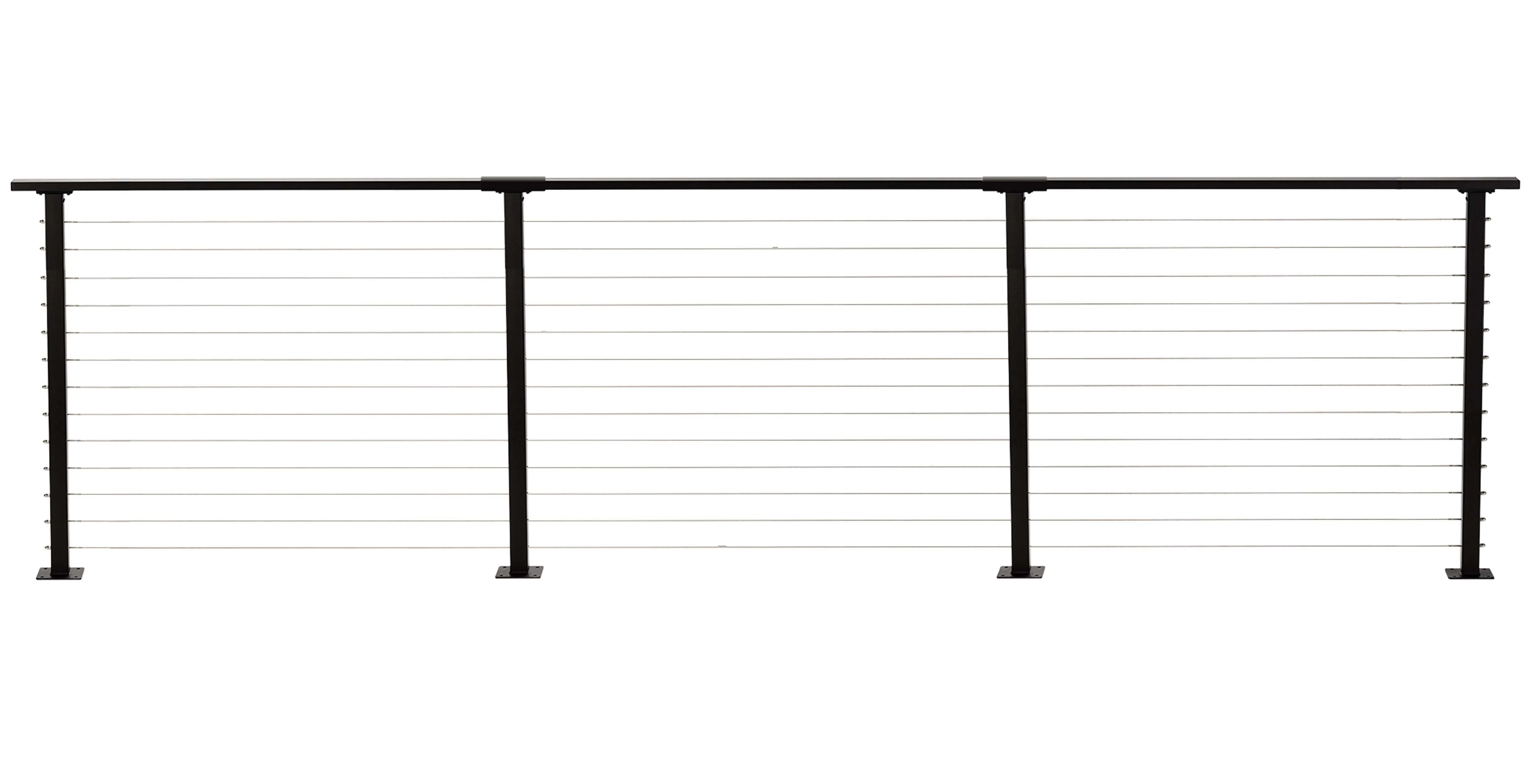 15 ft. Deck Cable Railing, 42 in. Base Mount, Black
