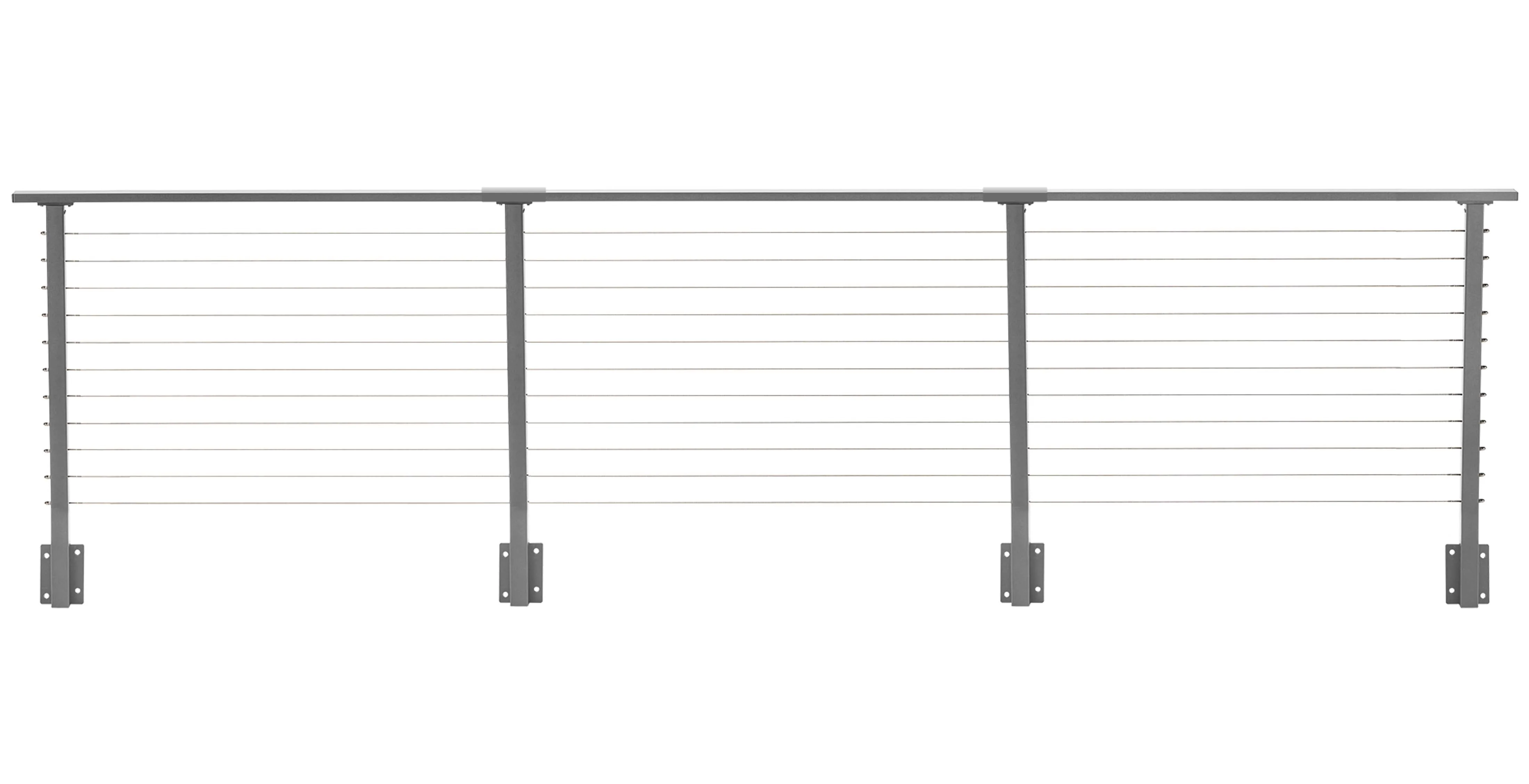 17 ft. Deck Cable Railing, 36 in. Face Mount, Grey , Stainless