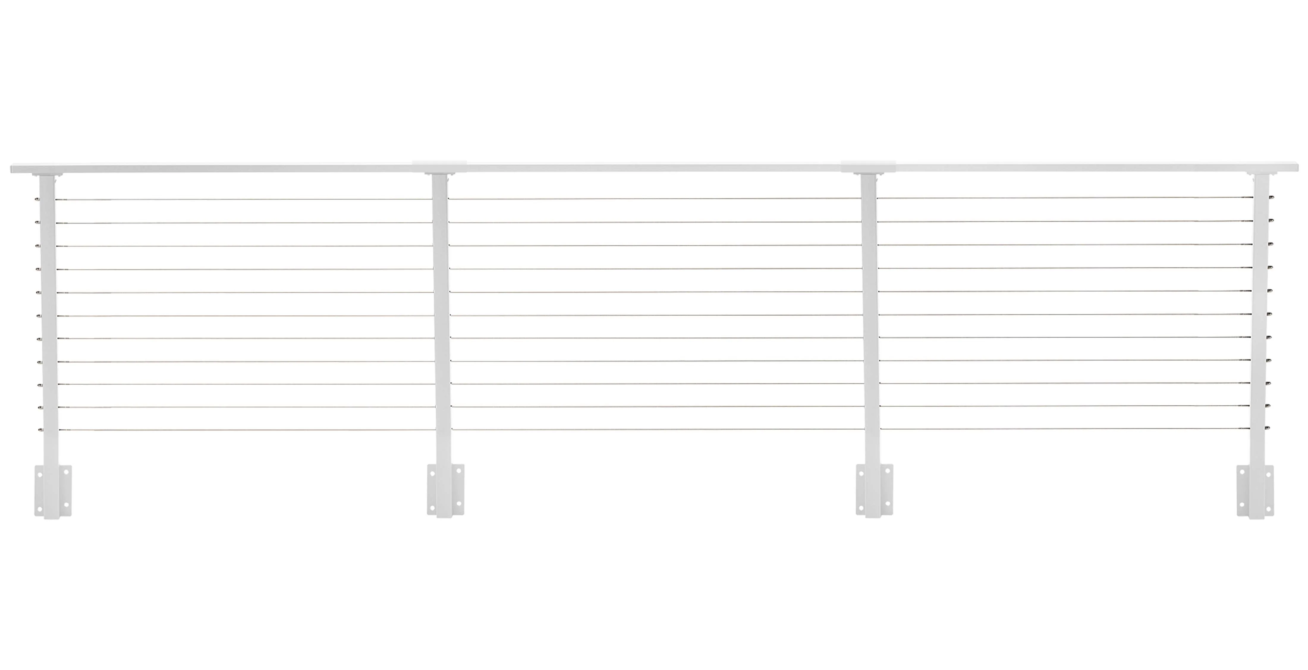 17 ft. Deck Cable Railing, 36 in. Face Mount, White , Stainless