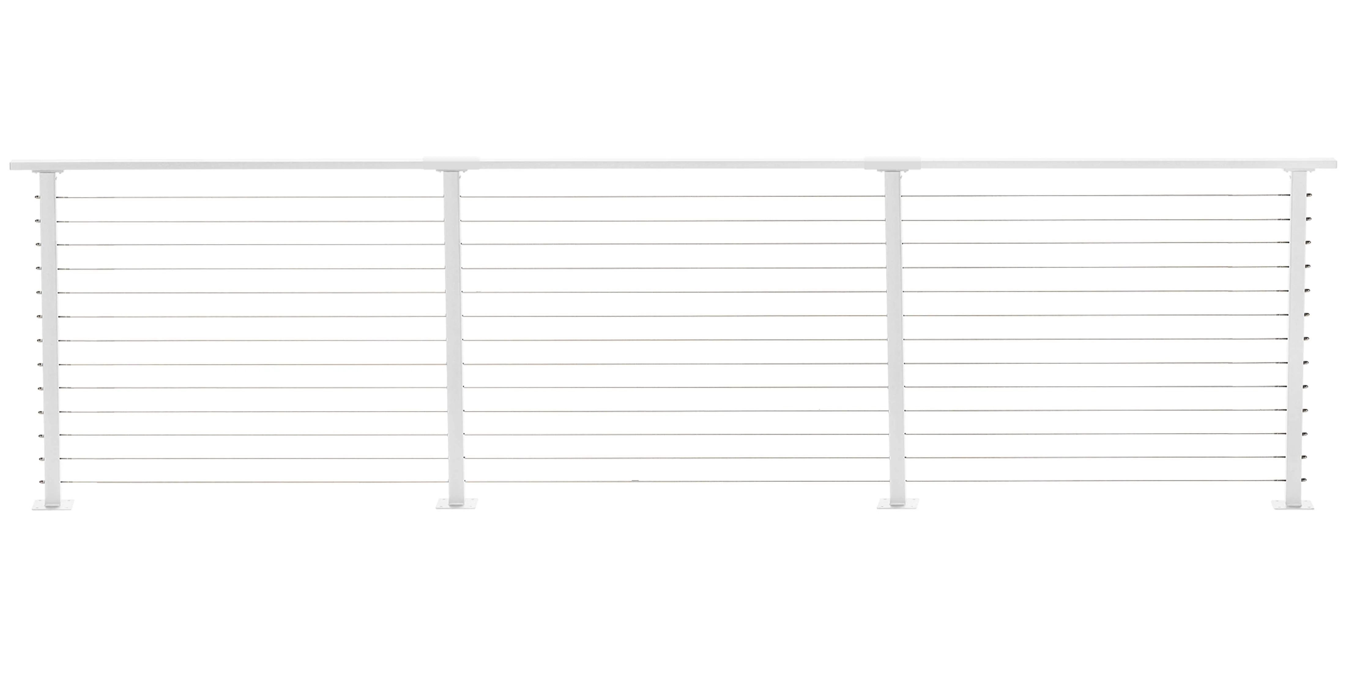 17 ft. Deck Cable Railing, 42 in. Base Mount, White , Stainless