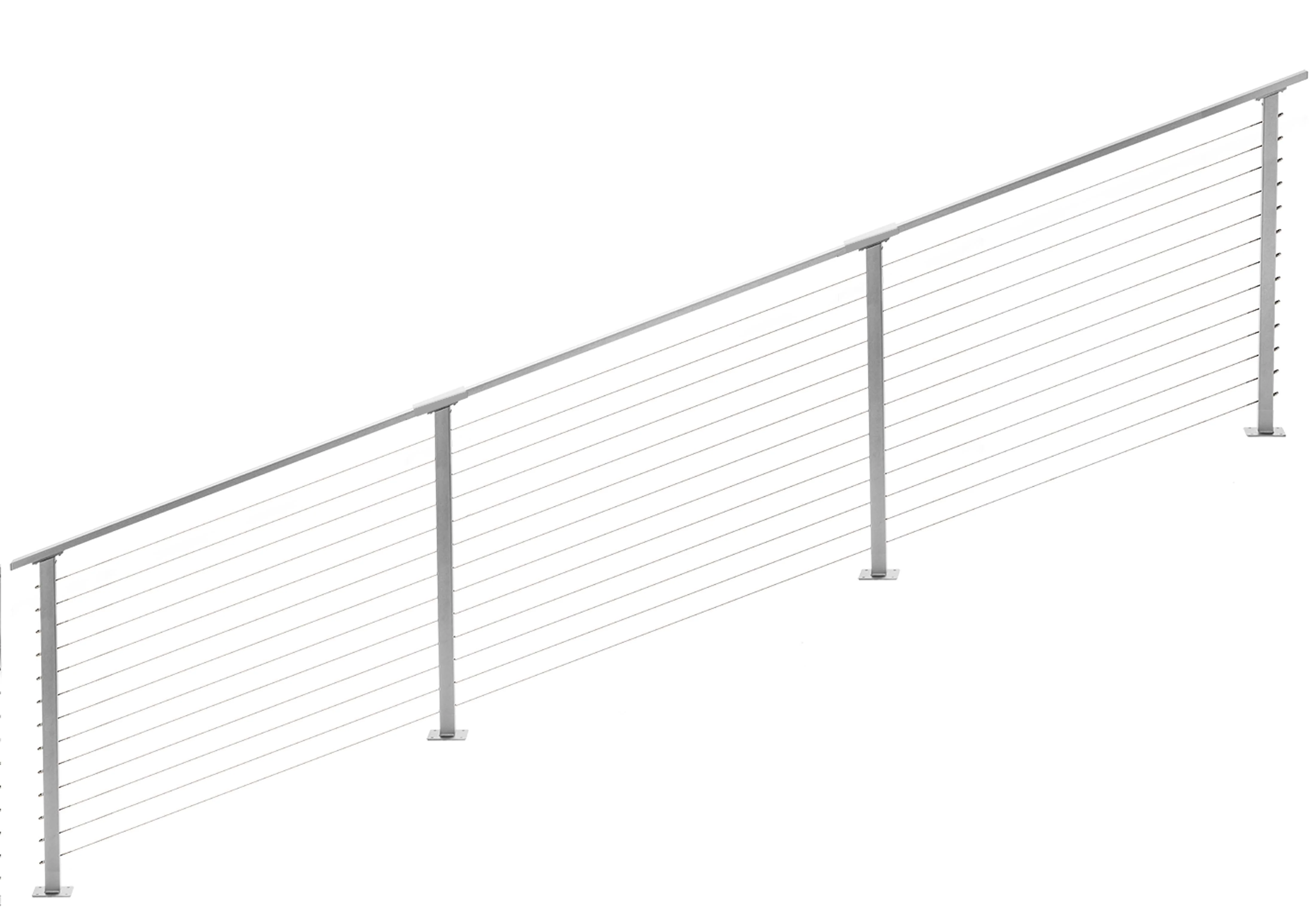 18 ft. Stair Cable Railing, 42 in. Base Mount, Grey