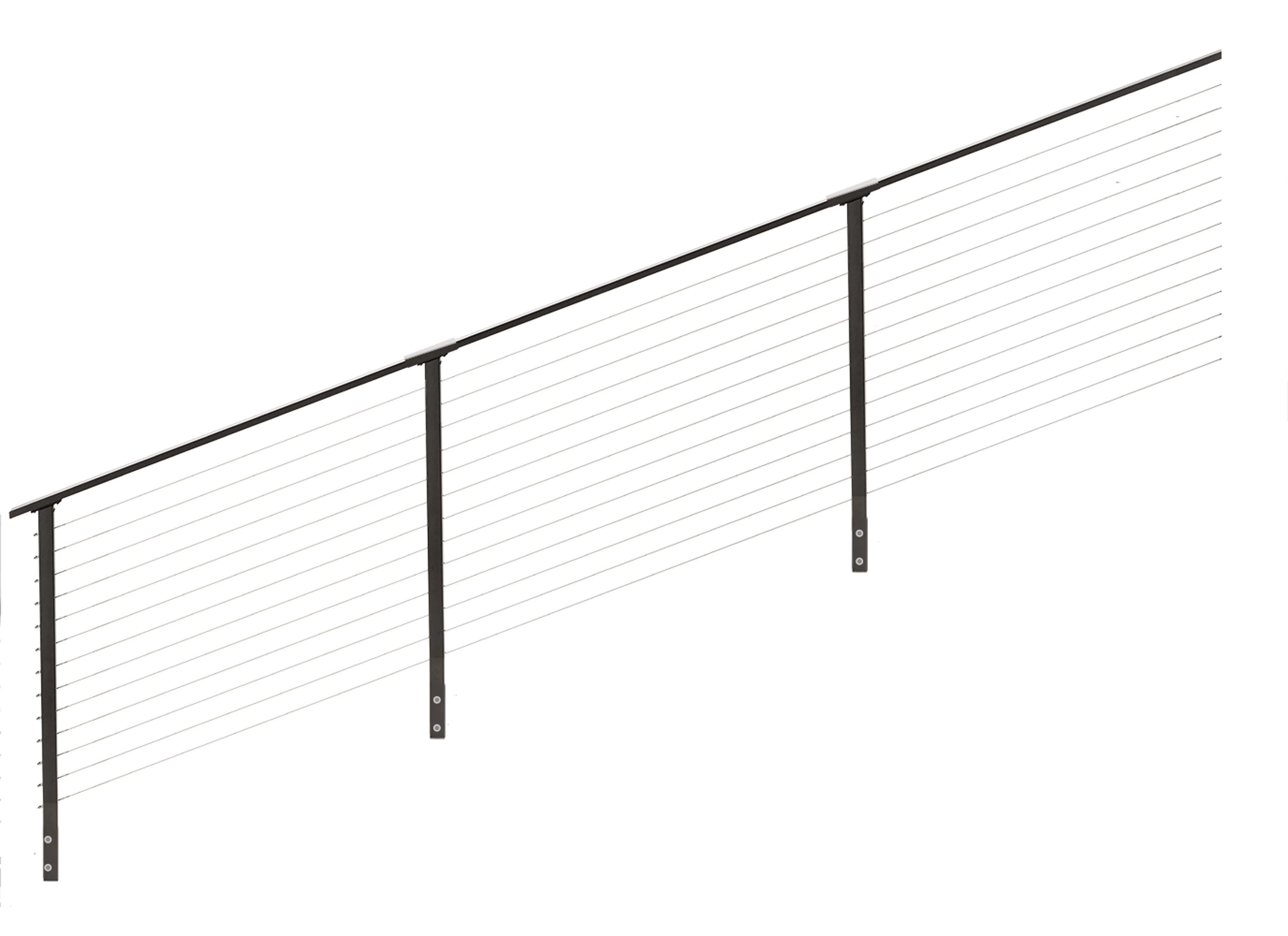 19 ft. Stair Cable Railing, 42 in. Face Mount, Bronze