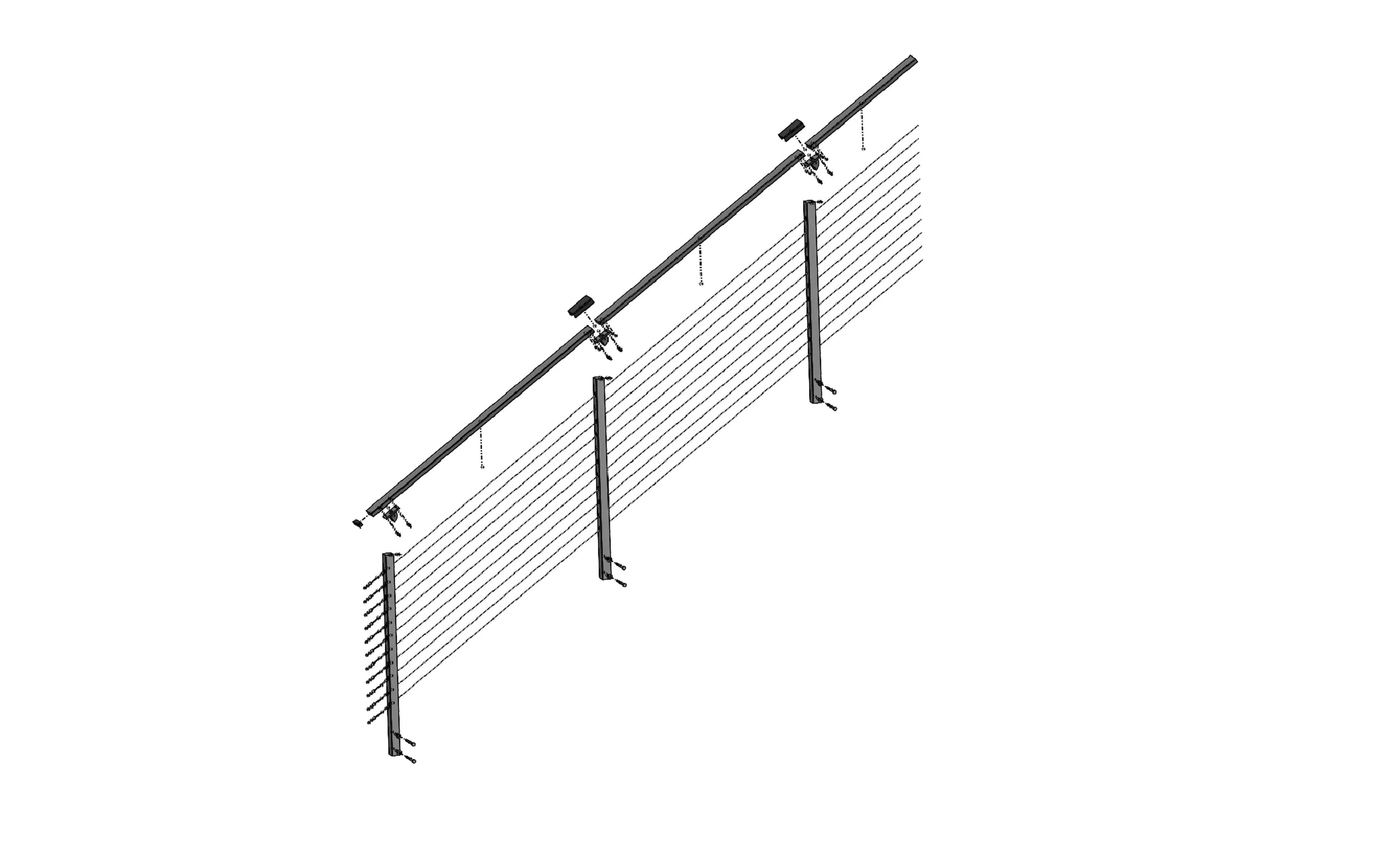 20 ft. x 36 in. Bronze Stair Cable Railing, Face Mount - Image 2