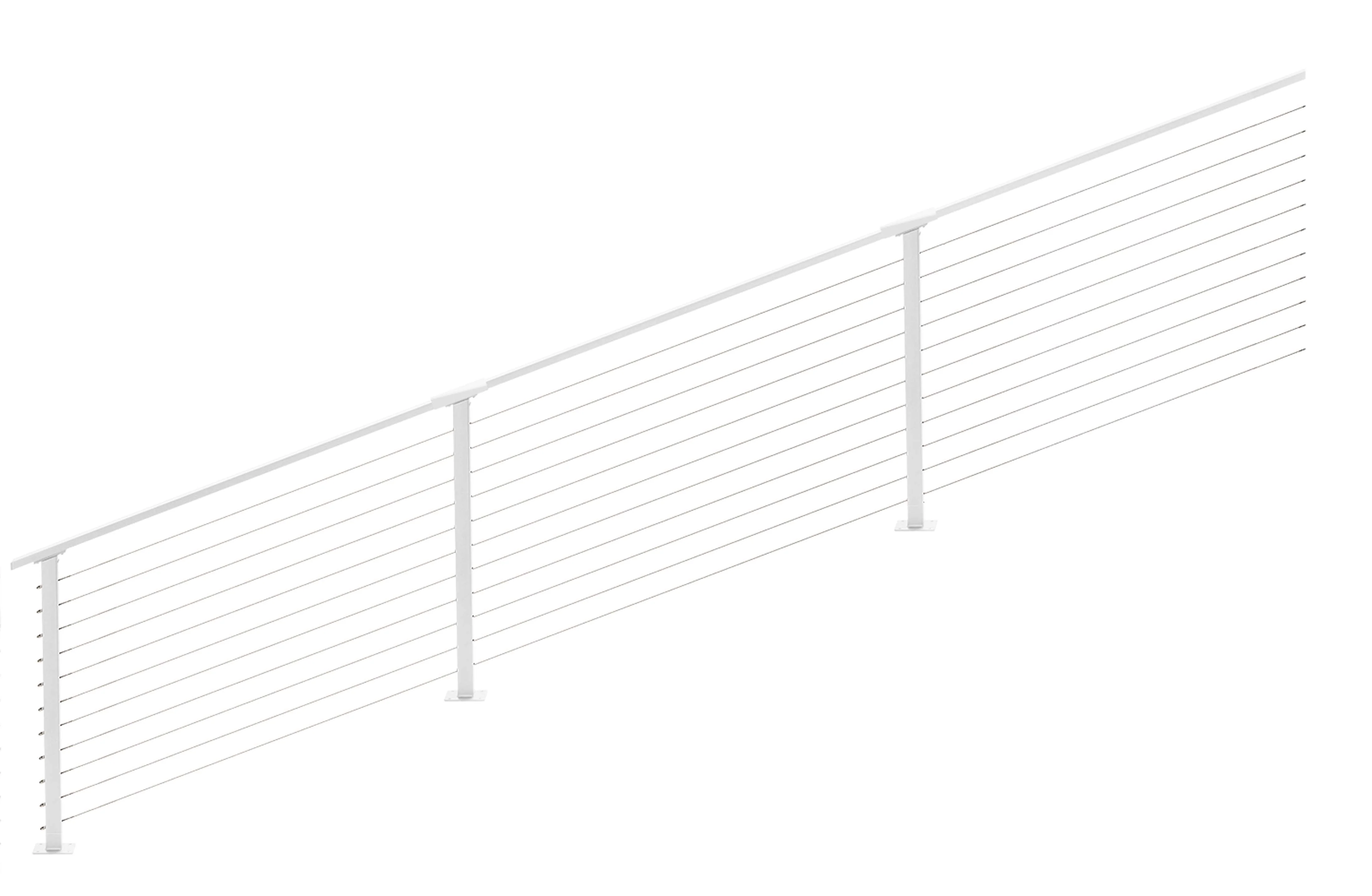 26 ft. Stair Cable Railing, 36 in. Base Mount in White