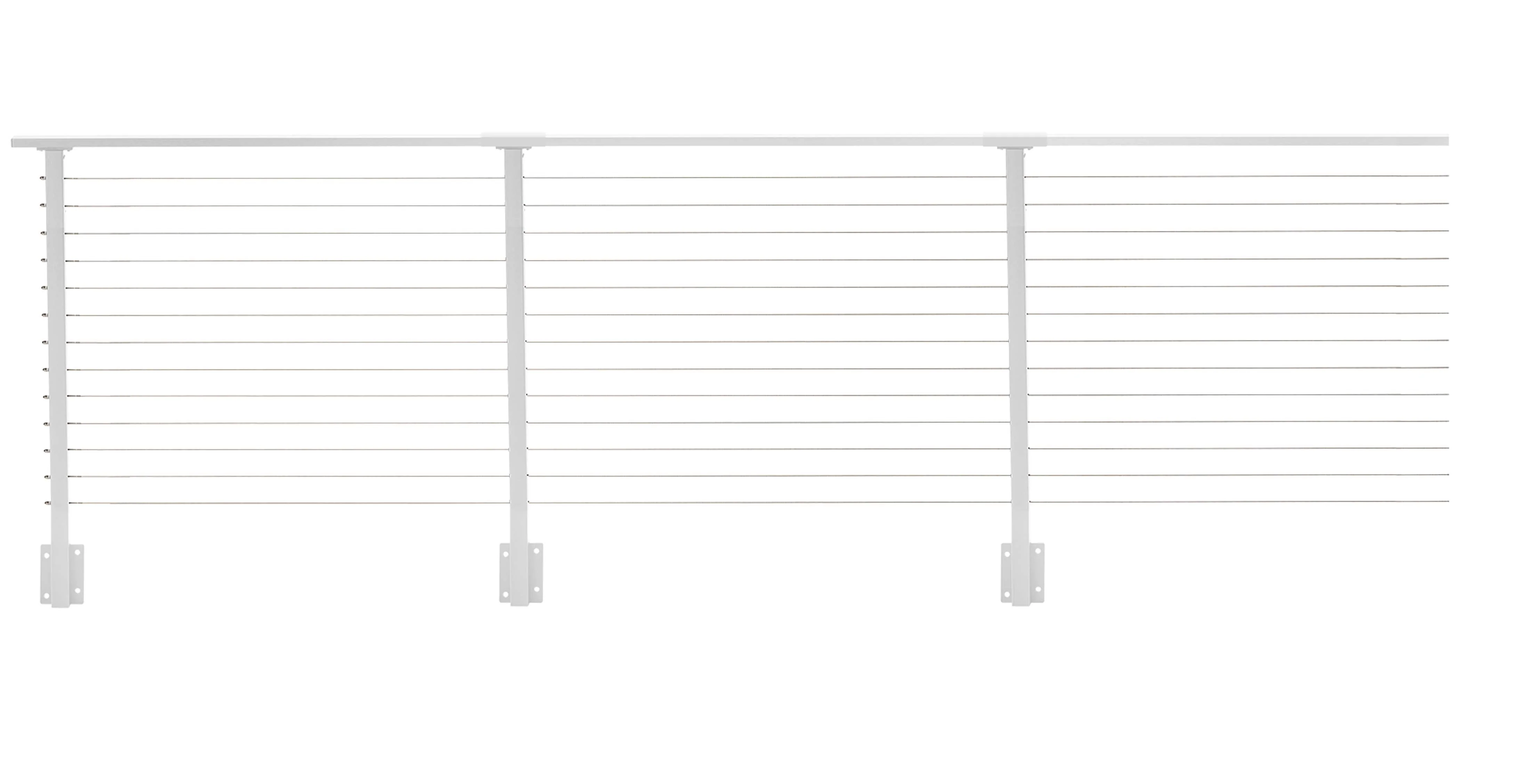 26 ft. x 42 in. White Deck Cable Railing, Face Mount , Stainless