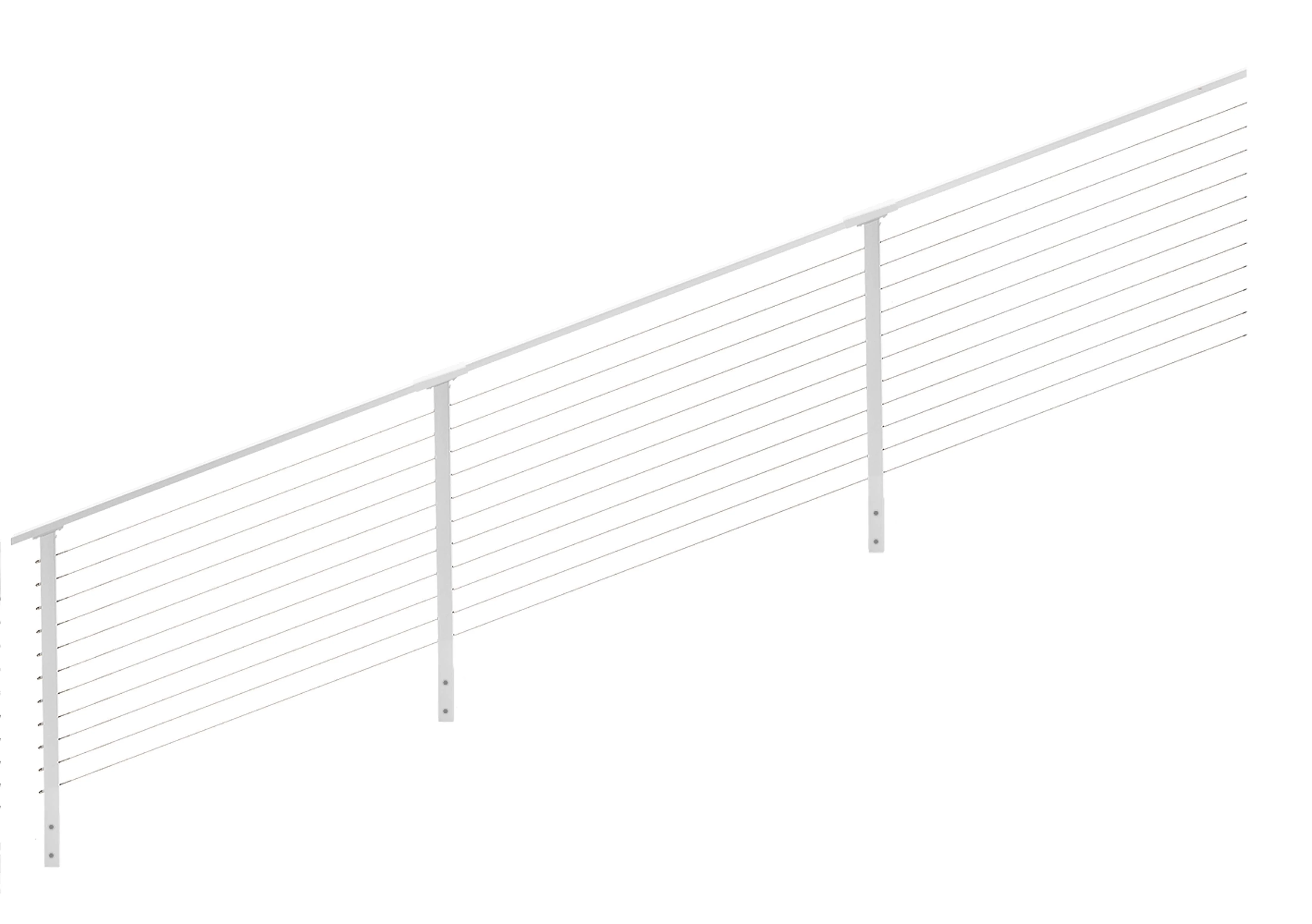 28 ft. Stair Cable Railing, 36 in. Face Mount, White , Stainless