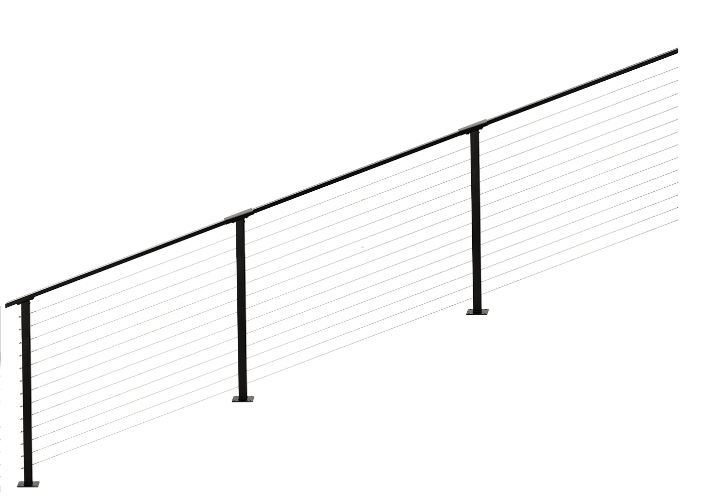 29 ft. Stair Cable Railing, 42 in. Base Mount, Black , Stainless
