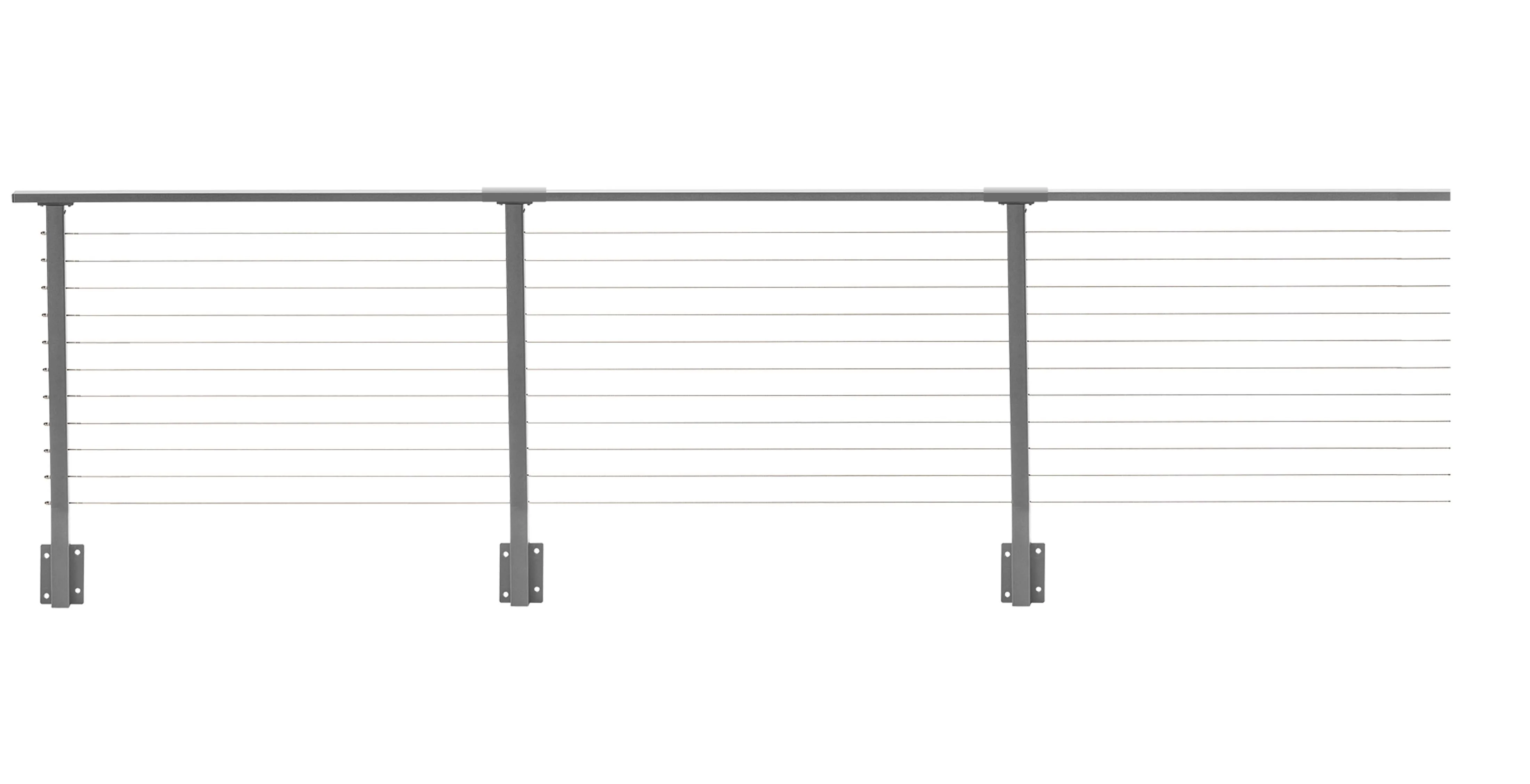 33 ft. Deck Cable Railing, 36 in. Face Mount, Grey , Stainless
