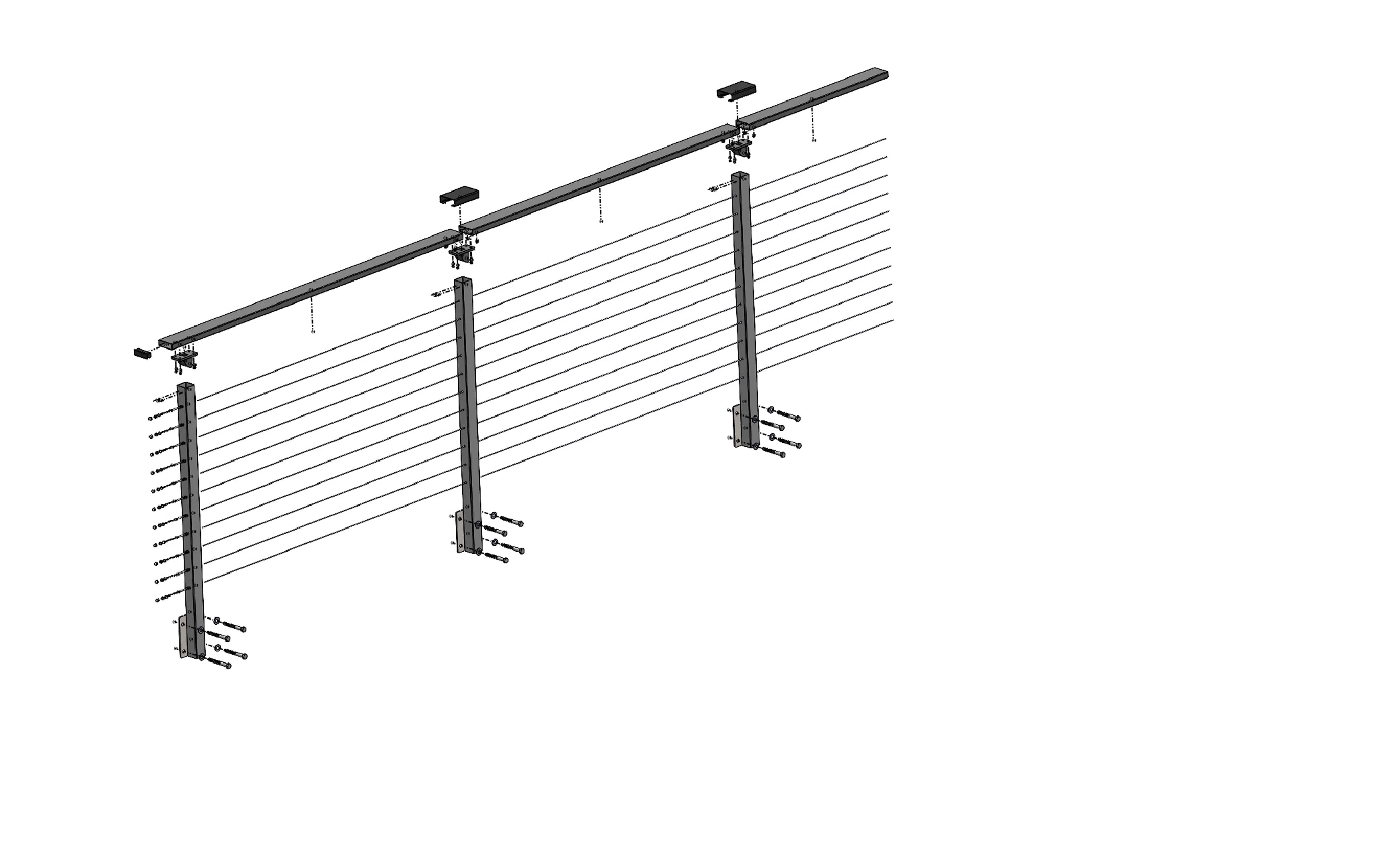 36 ft. x 42 in. White Deck Cable Railing, Face Mount - Image 2