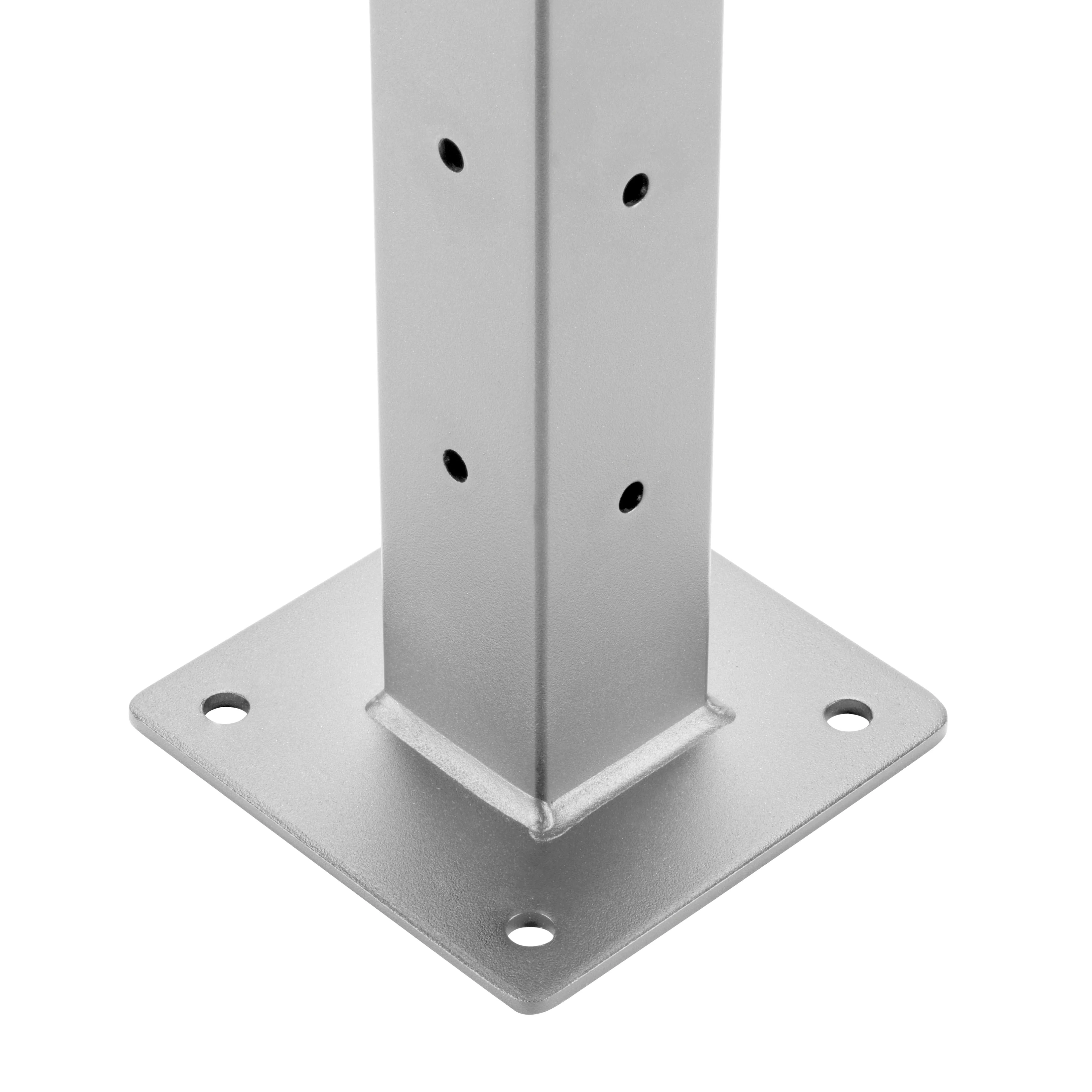 36", Base Mount, Corner, Zinc Post, Grey - Image 2
