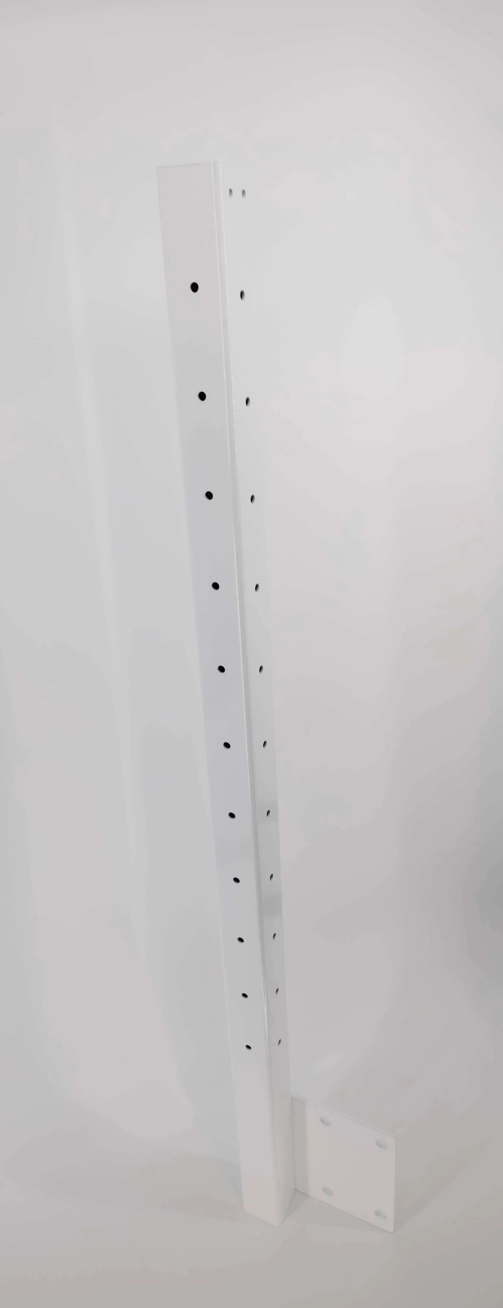 36", Fascia Mount, Corner, Stainless Post, White