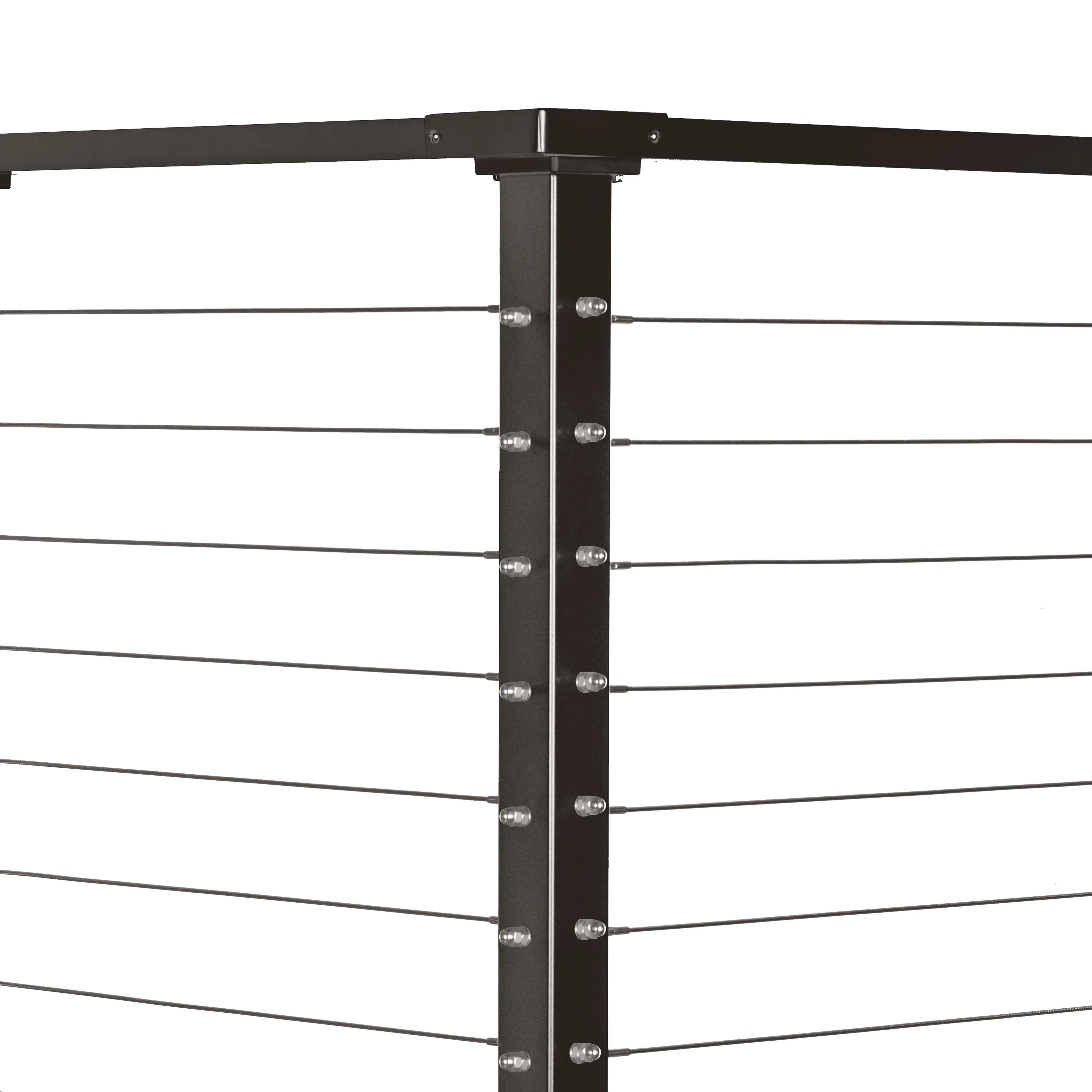 36", Fascia Mount, Corner, Stainless Post, White - Image 3