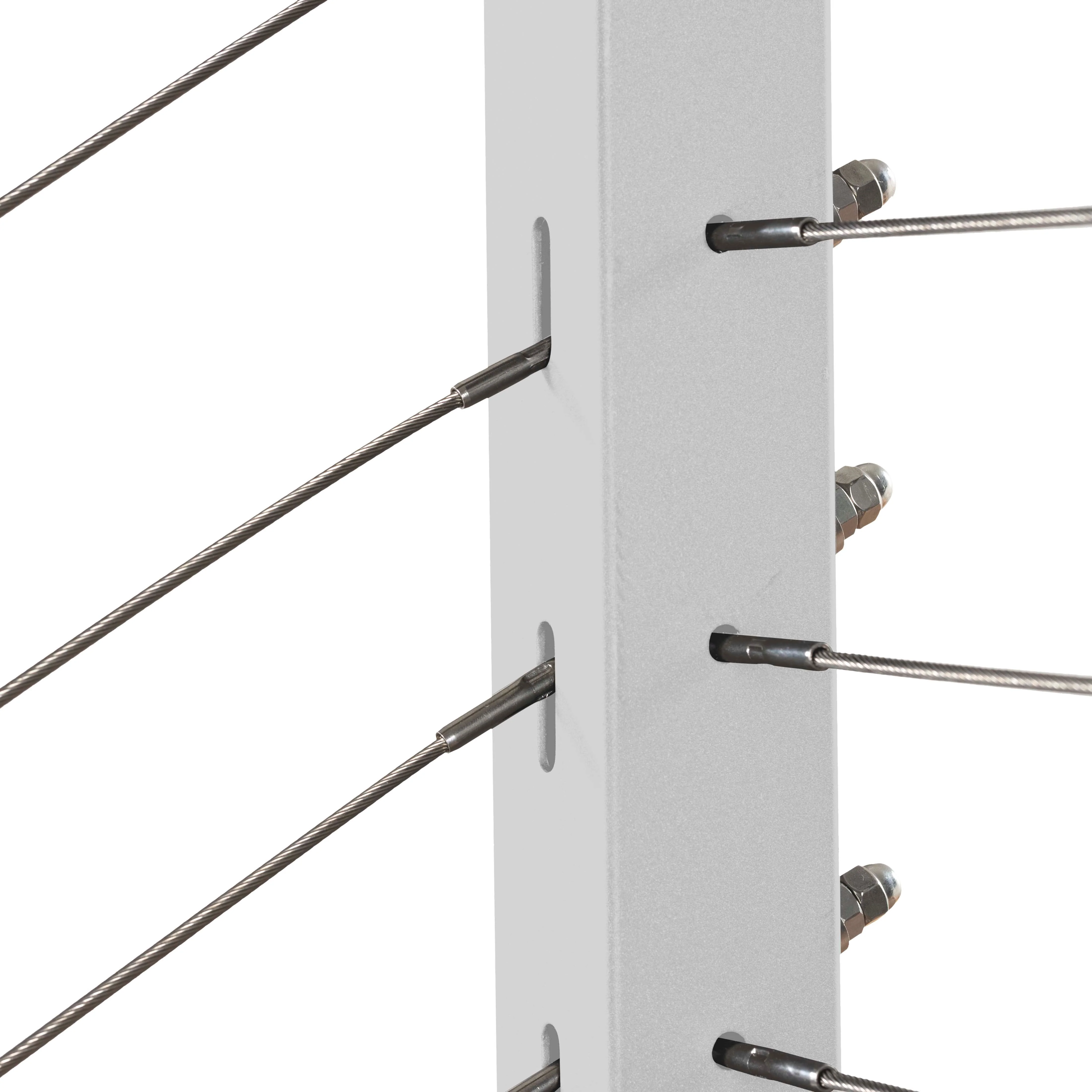 42", Base Mount, 36" Transition, Zinc Post, White - Image 2