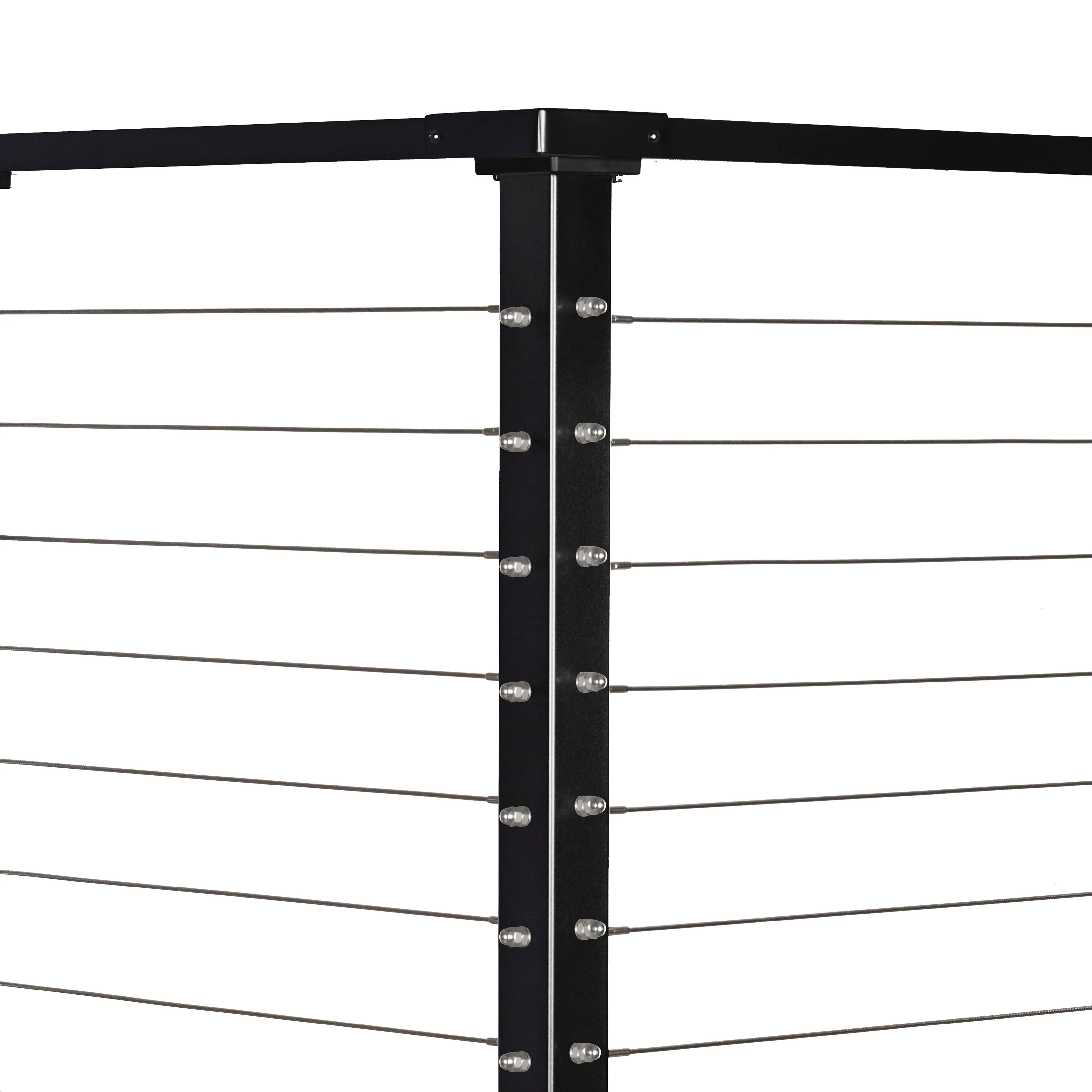42", Fascia Mount, Corner, Stainless Post, Black - Image 4