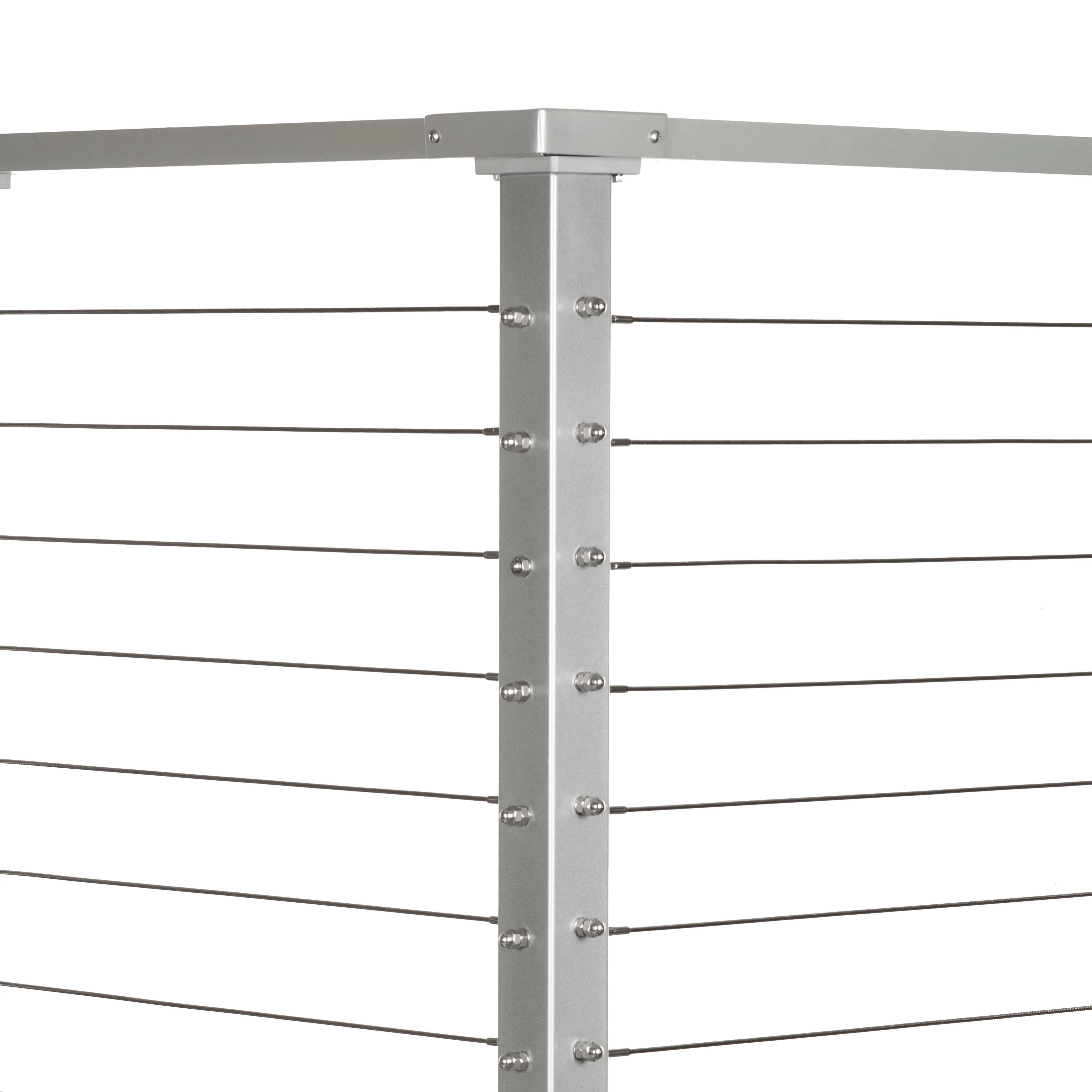 42", Fascia Mount, Corner, Stainless Post, Grey - Image 4