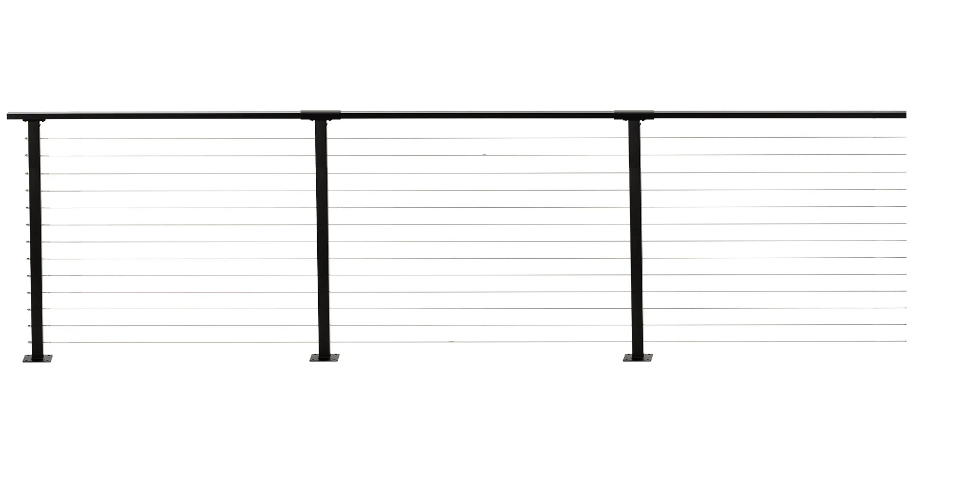 53 ft. Deck Cable Railing, 42 in. Base Mount, Black