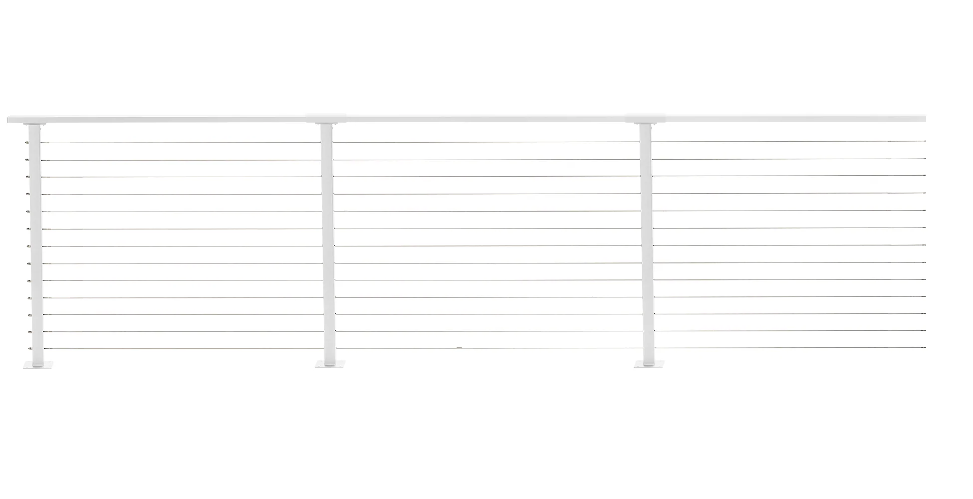 53 ft. x 42 in. White Deck Cable Railing, Base Mount , Stainless