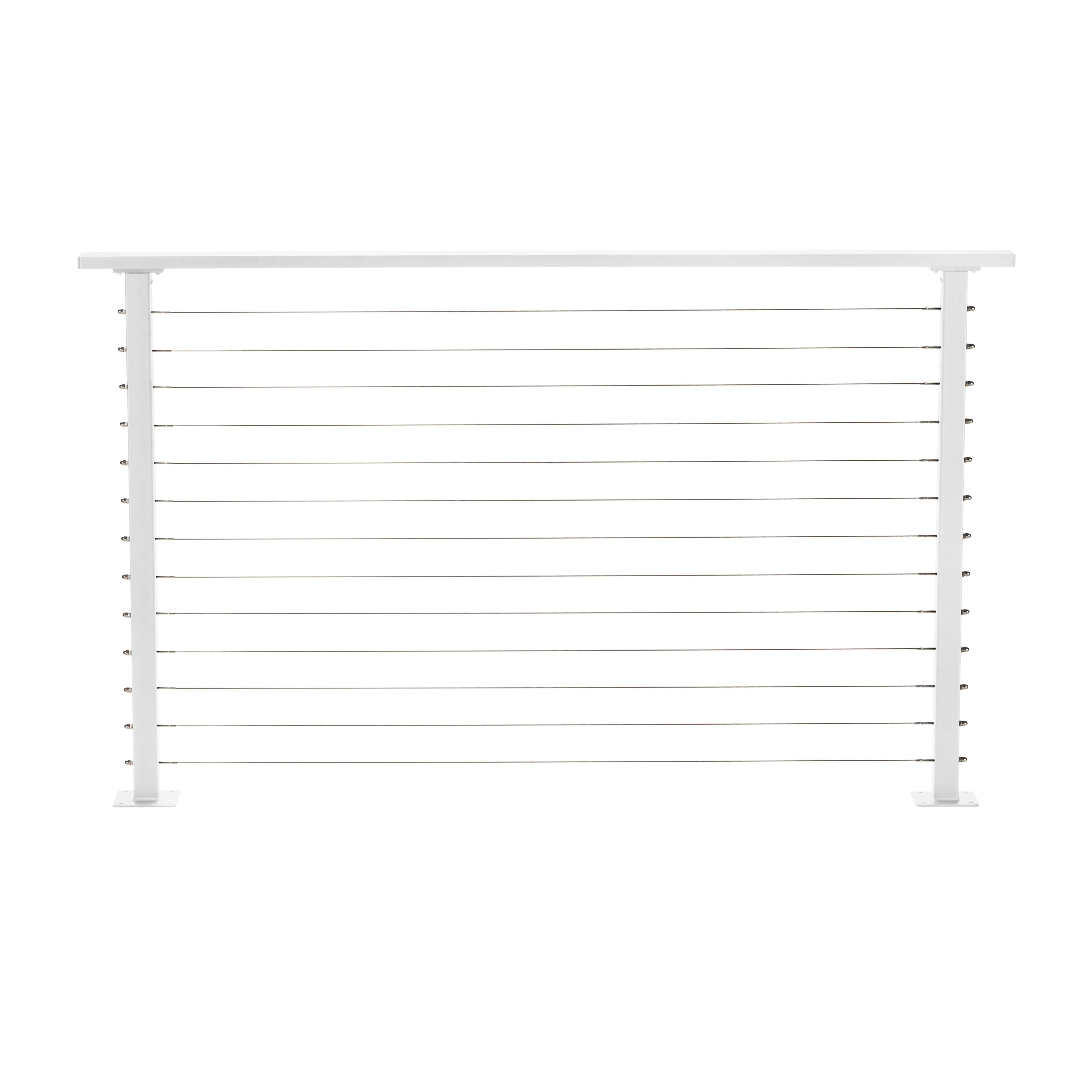 6 ft. Deck Cable Railing, 42 in. Base Mount, White
