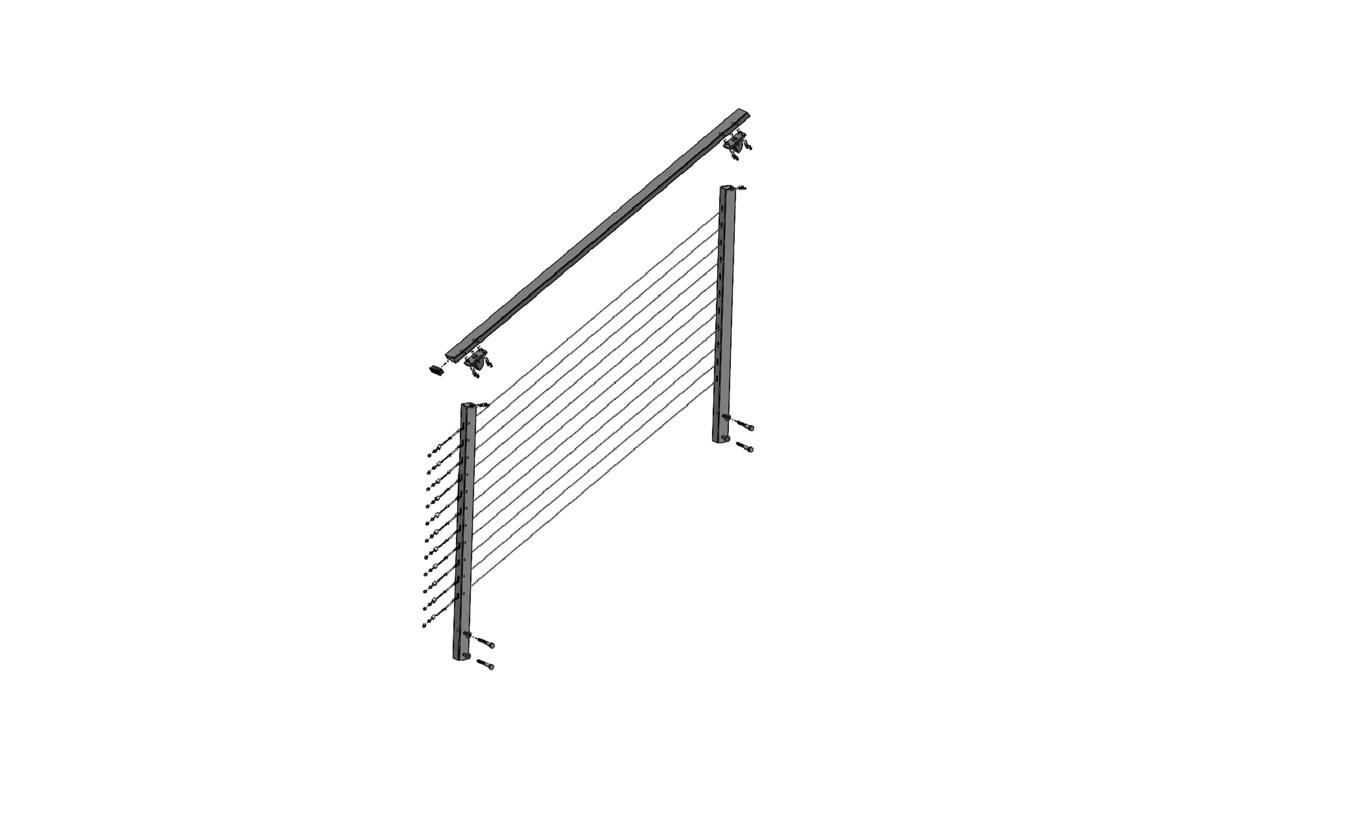 6 ft. Stair Cable Railing, 36 in. Face Mount in Black - Image 2
