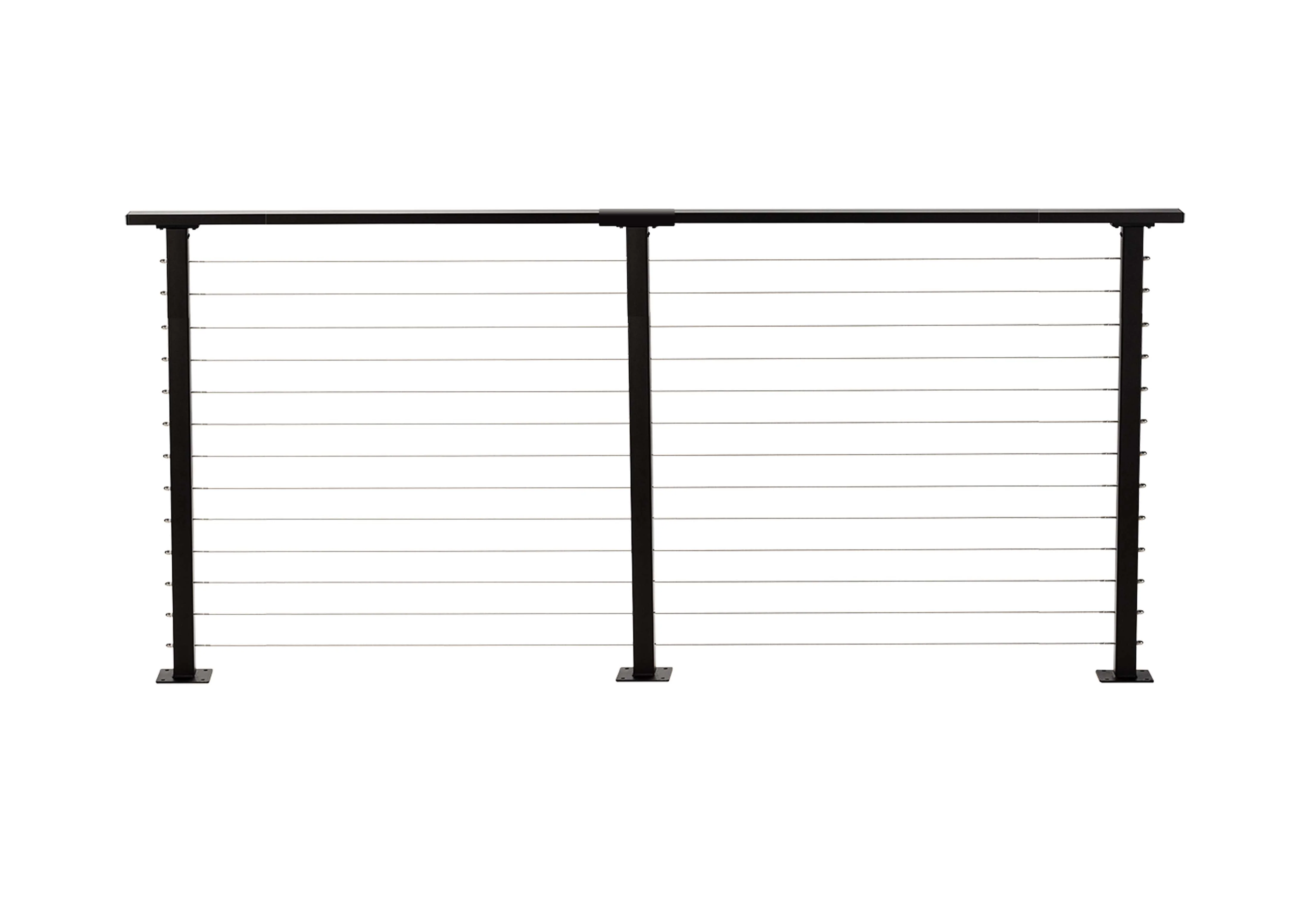 7 ft. Deck Cable Railing, 42 in. Base Mount, Black , Stainless