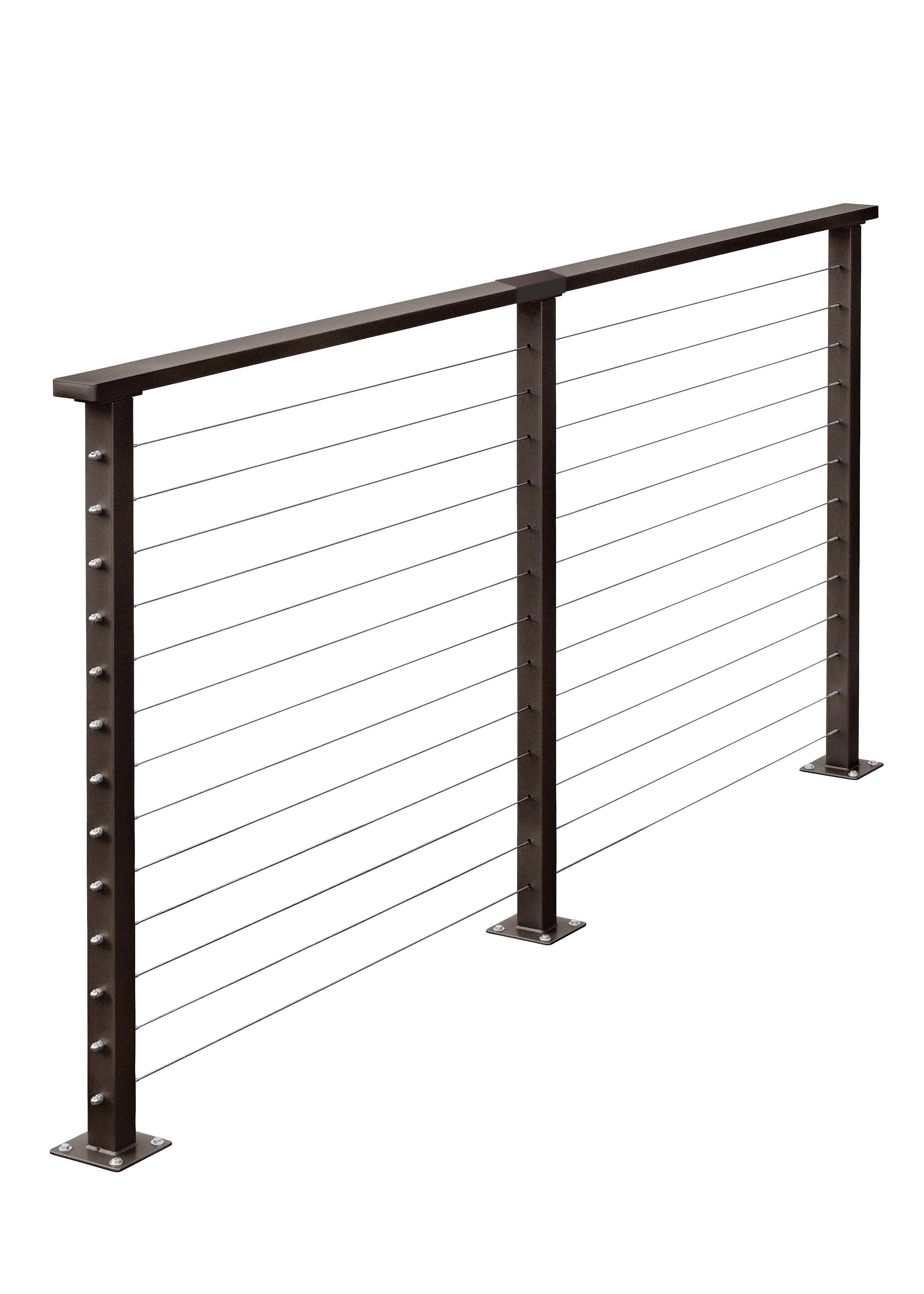 7 ft. Deck Cable Railing, 42 in. Base Mount, Bronze , Stainless - Image 2