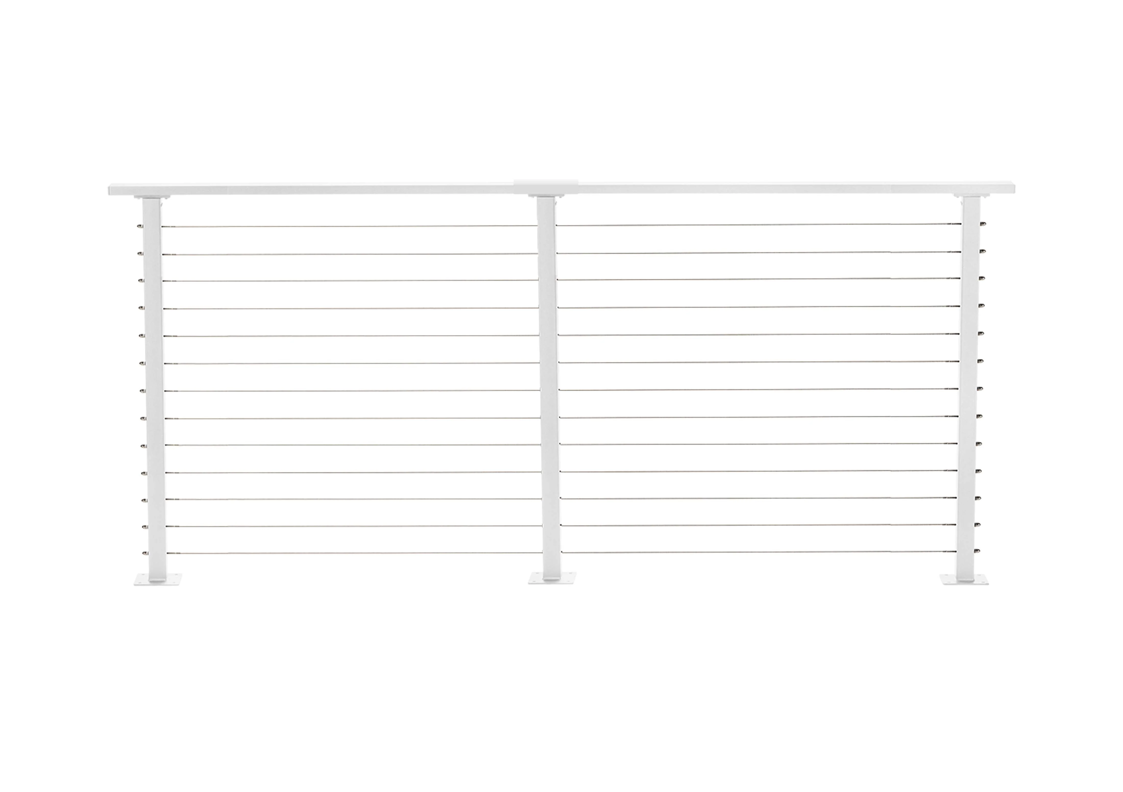 7 ft. Deck Cable Railing, 42 in. Base Mount, White , Stainless