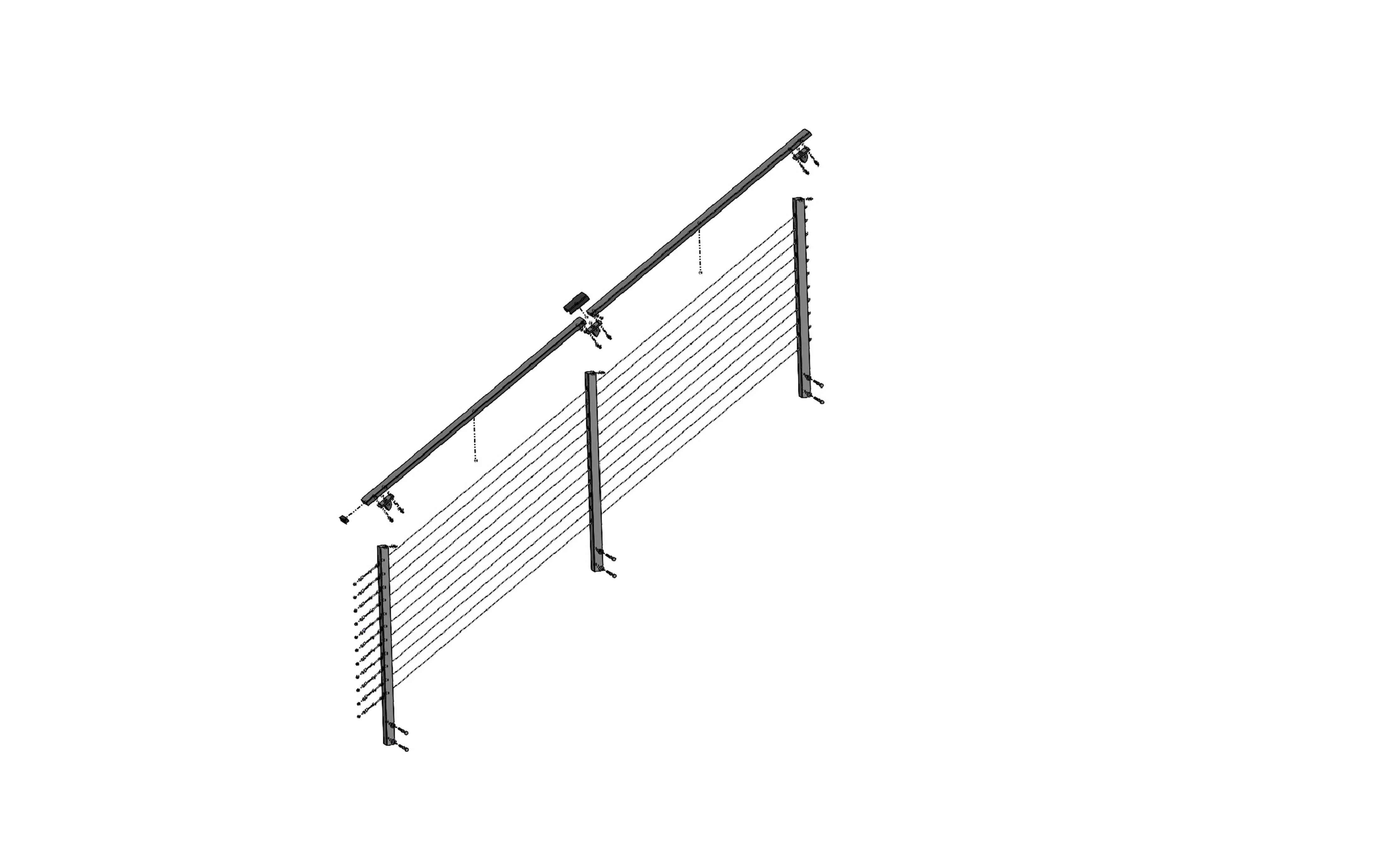 7 ft. Stair Cable Railing, 36 in. Face Mount, White , Stainless - Image 2