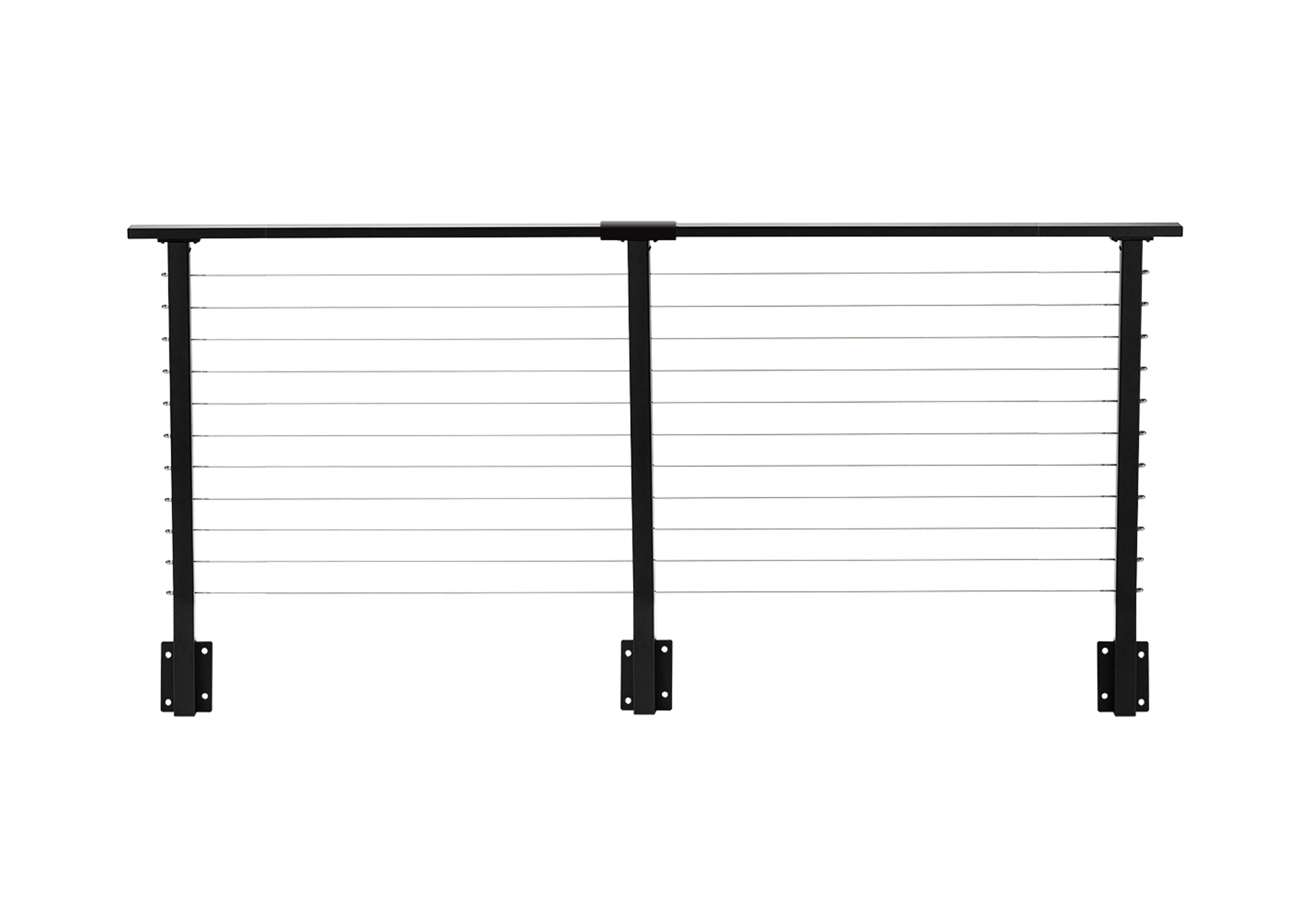 8 ft. Black Deck Cable Railing 36 in. Face Mount
