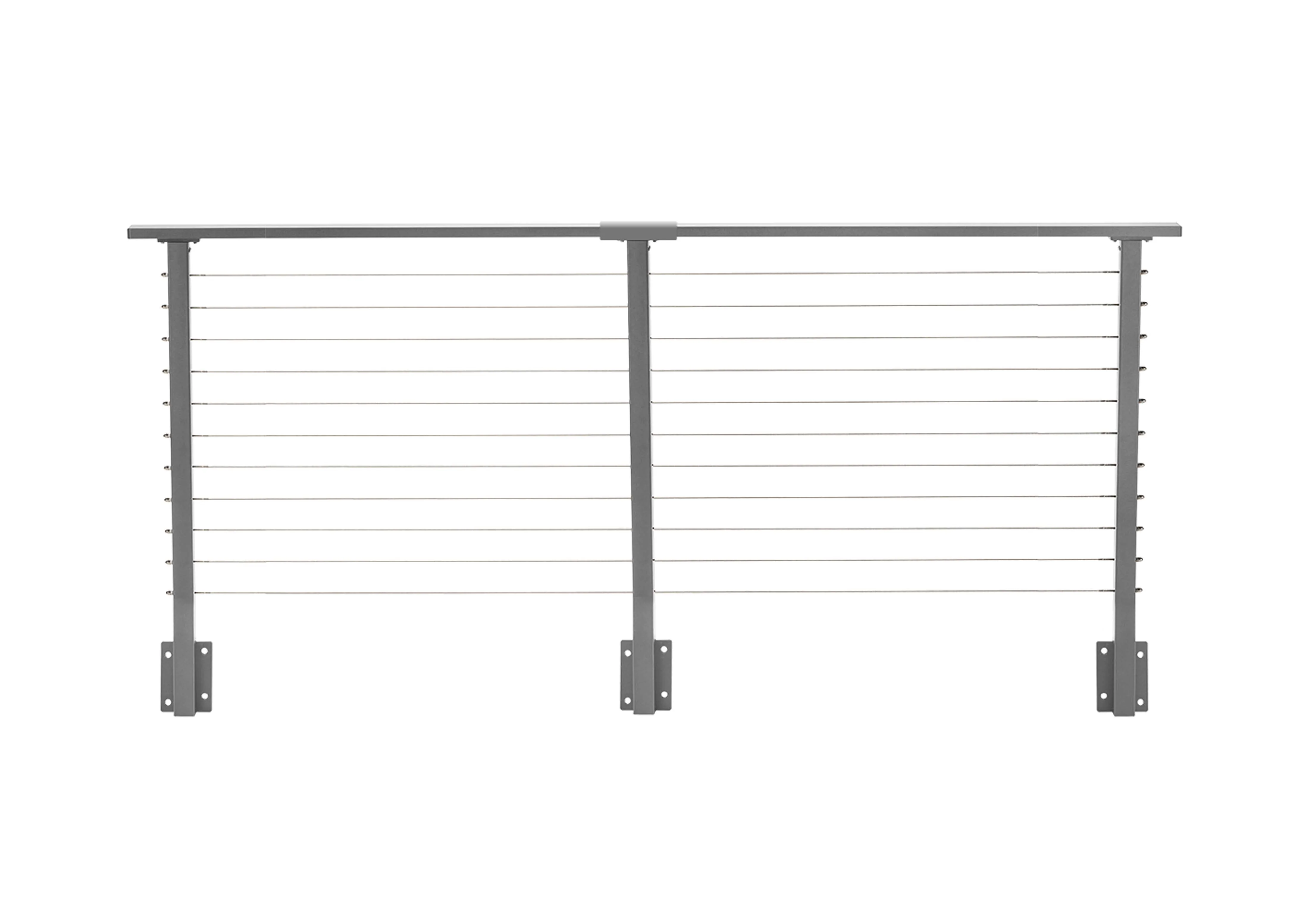8 ft. Deck Cable Railing, 36 in. Face Mount, Grey