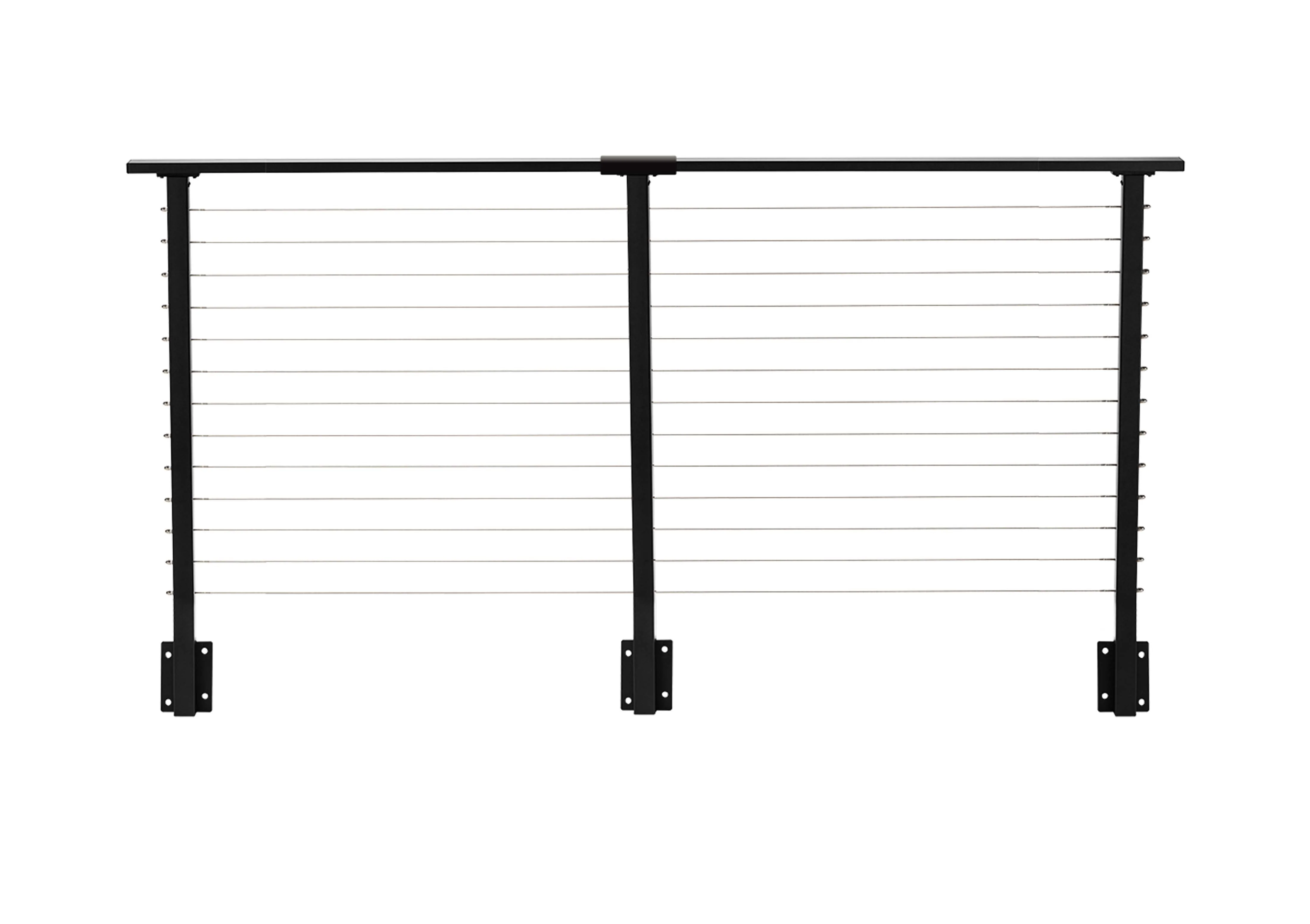 8 ft. Deck Cable Railing, 42 in. Face Mount, Black